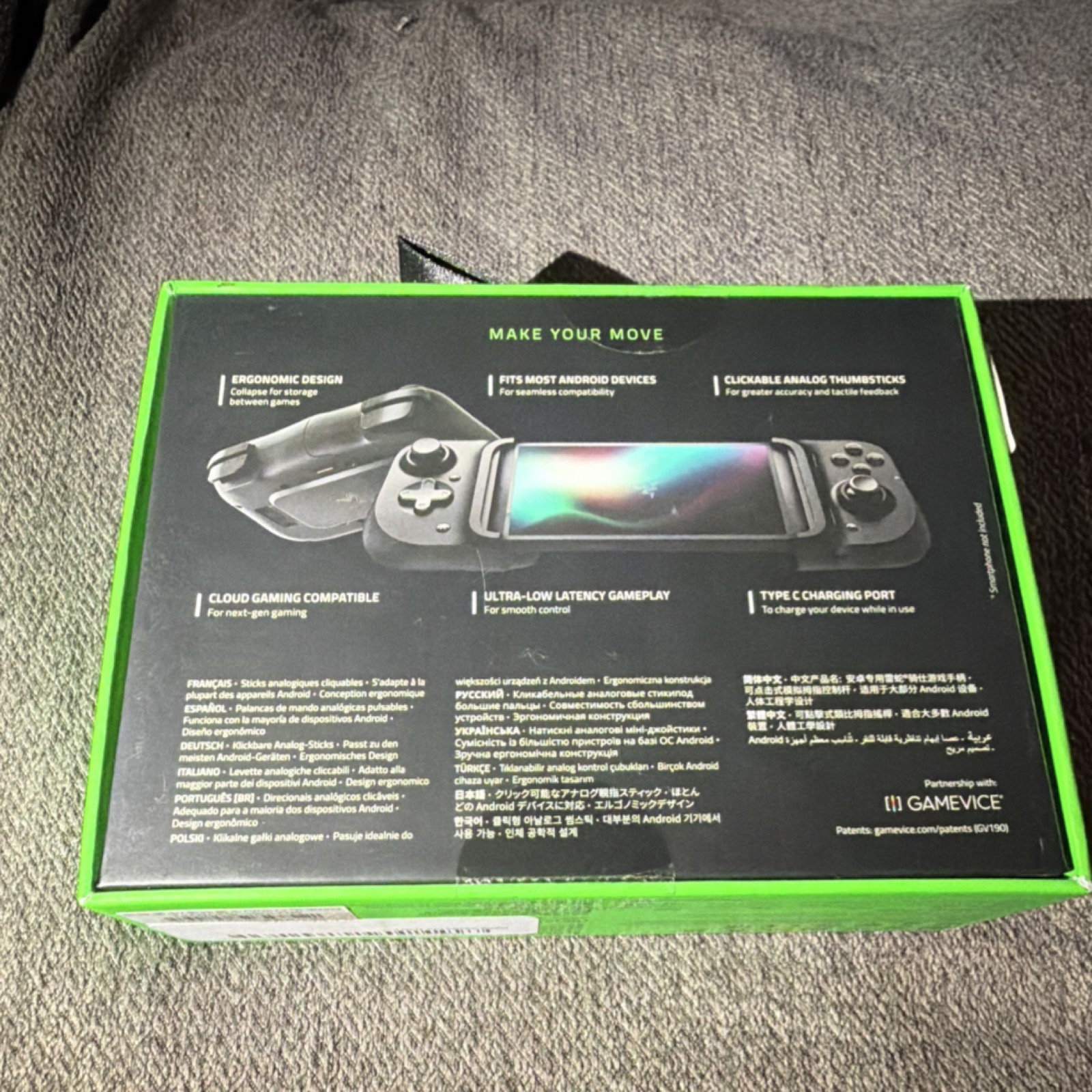 Razer Kishi Mobile Controller for Android USB-C Ergonomic Charging Port Black