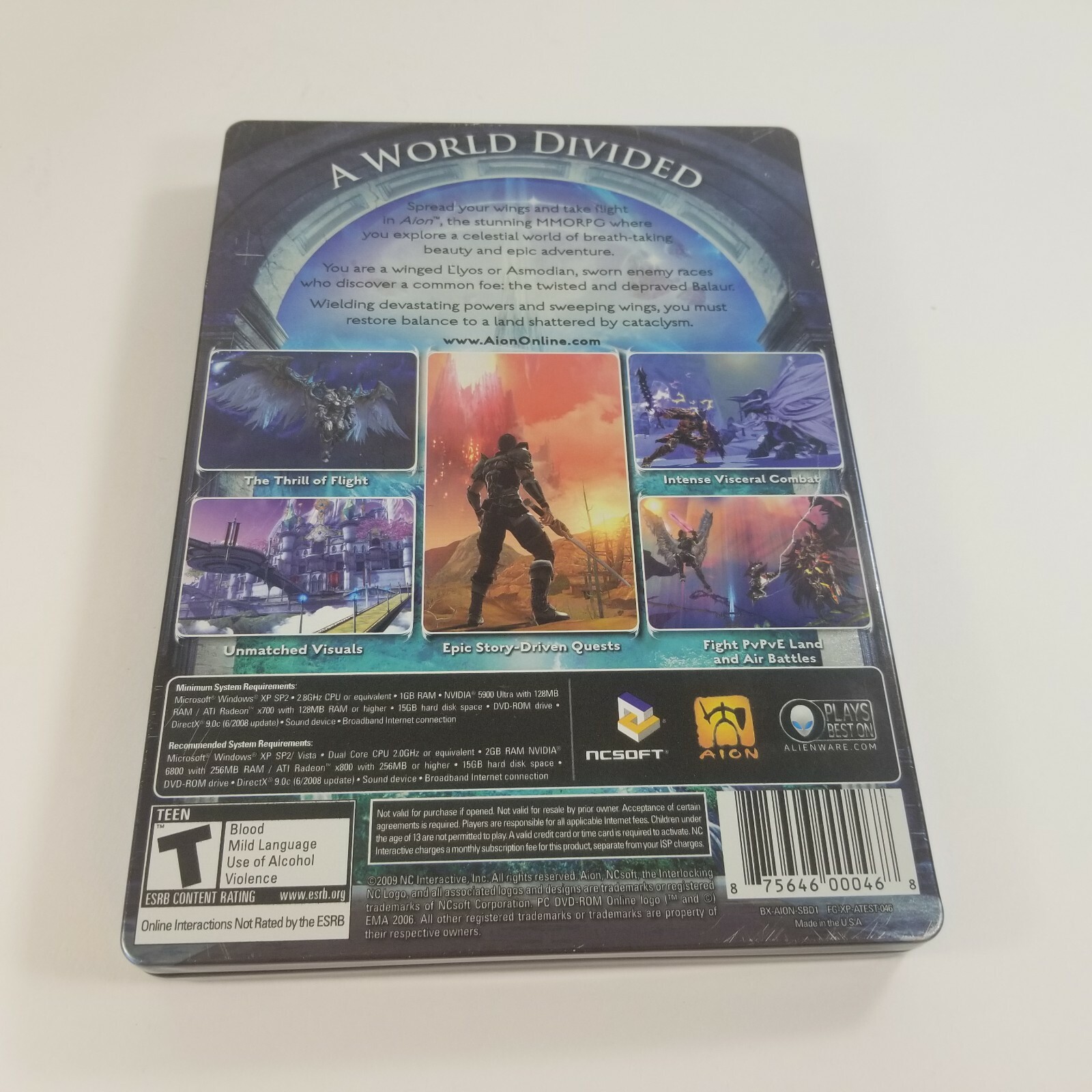 Aion (PC DVD-Rom, 2009, 2-Discs) Steelbook Edition Complete w/Game manual !