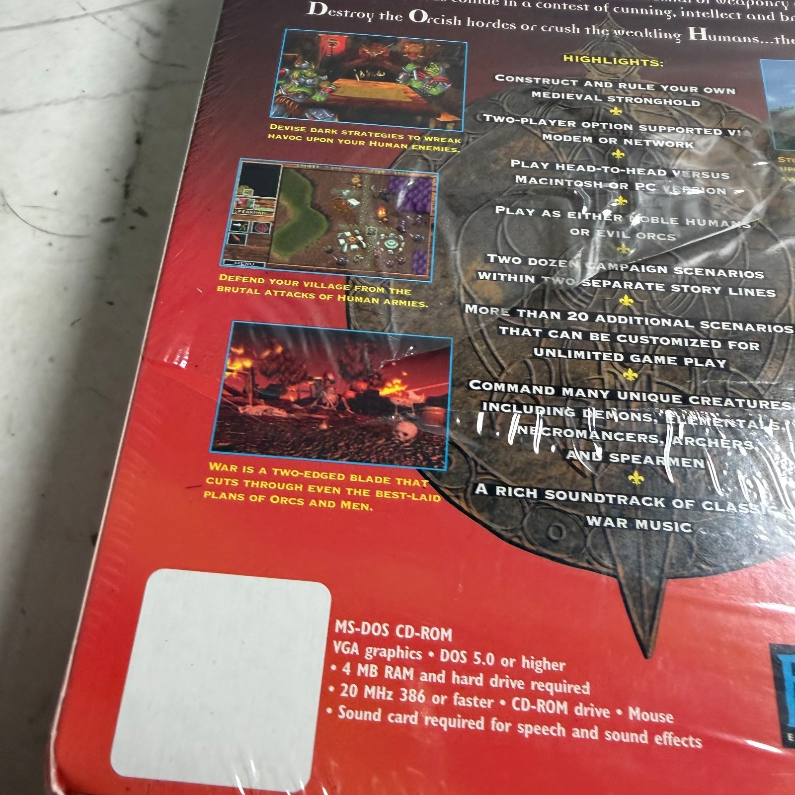 Warcraft: Orcs & Humans (PC, 1994) Blizzard Entertainment Strategy Video Game