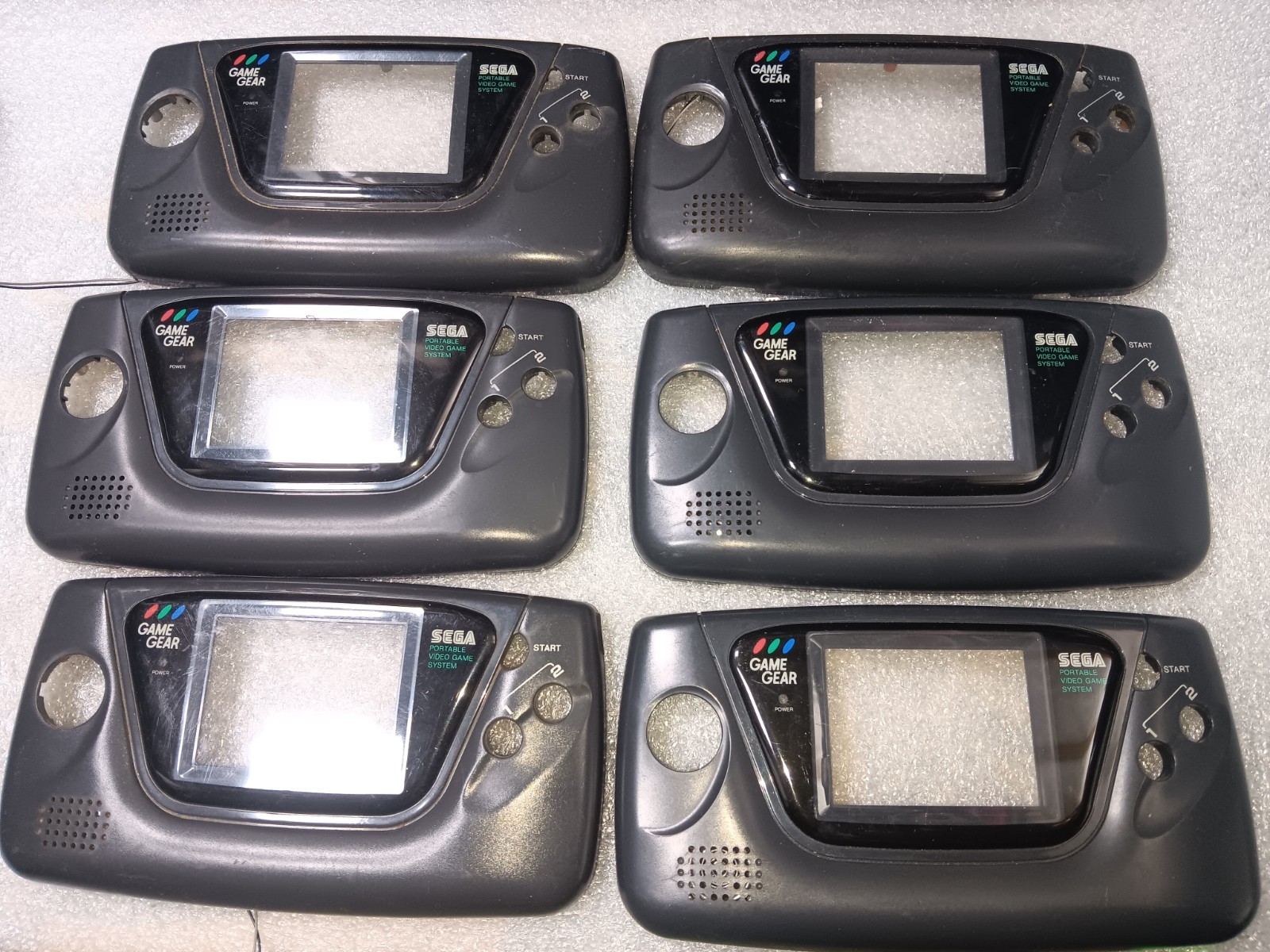 SEGA Game Gear 2110 EXACT EMPTY Front Panel w/Glass Scratches X6 ONLY-INTACT-SEE