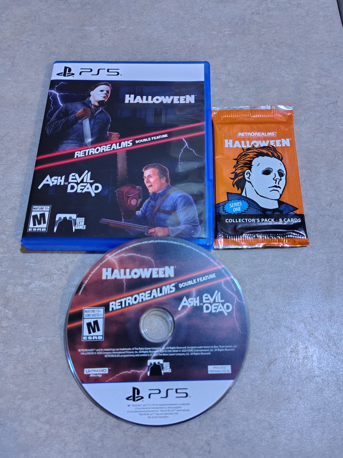 PS5 RetroRealms Halloween & Ash vs Evil Dead – Complete Authentic Tested W/Cards