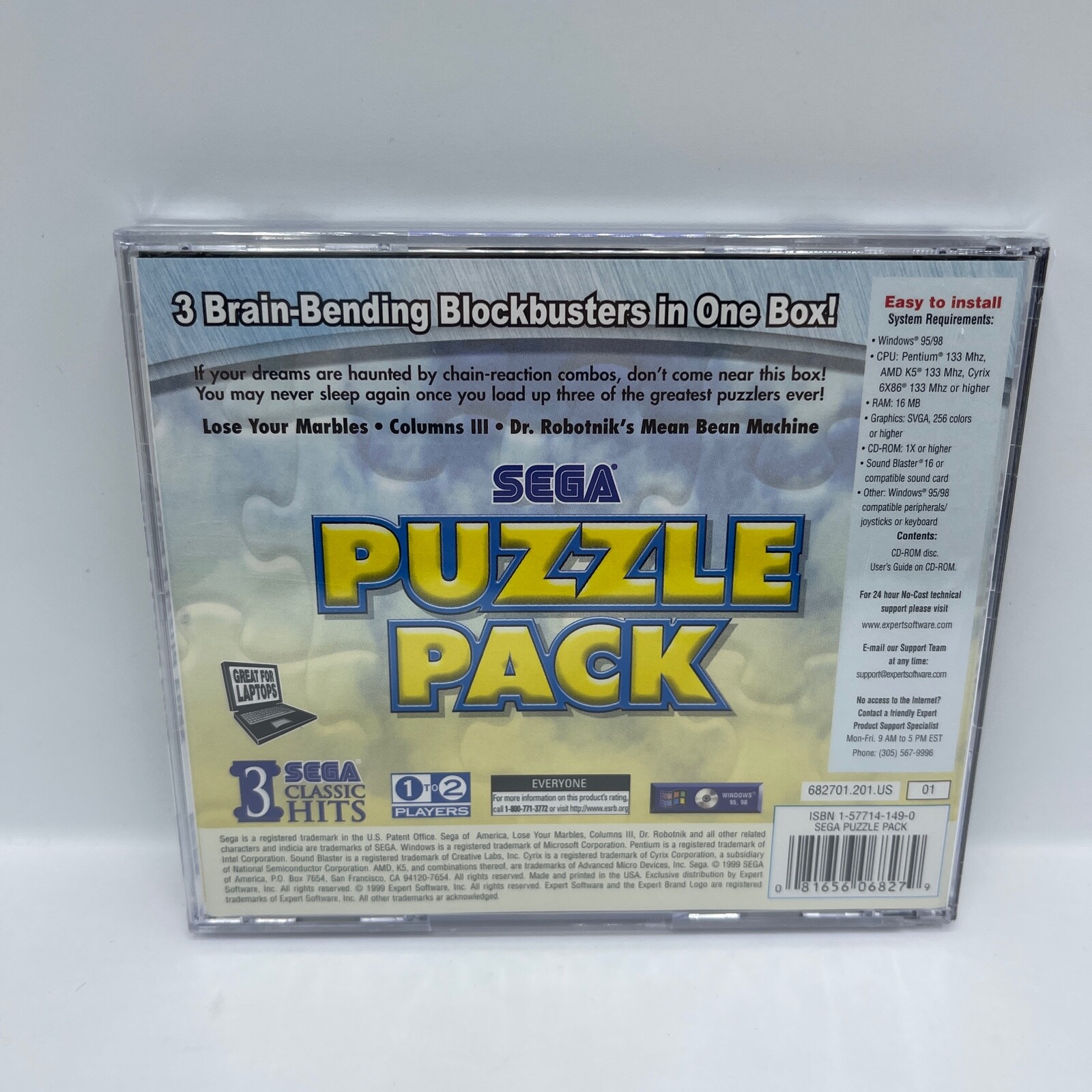 Vintage Sega Puzzle Pack PC Collection 1999 Brand New Sealed