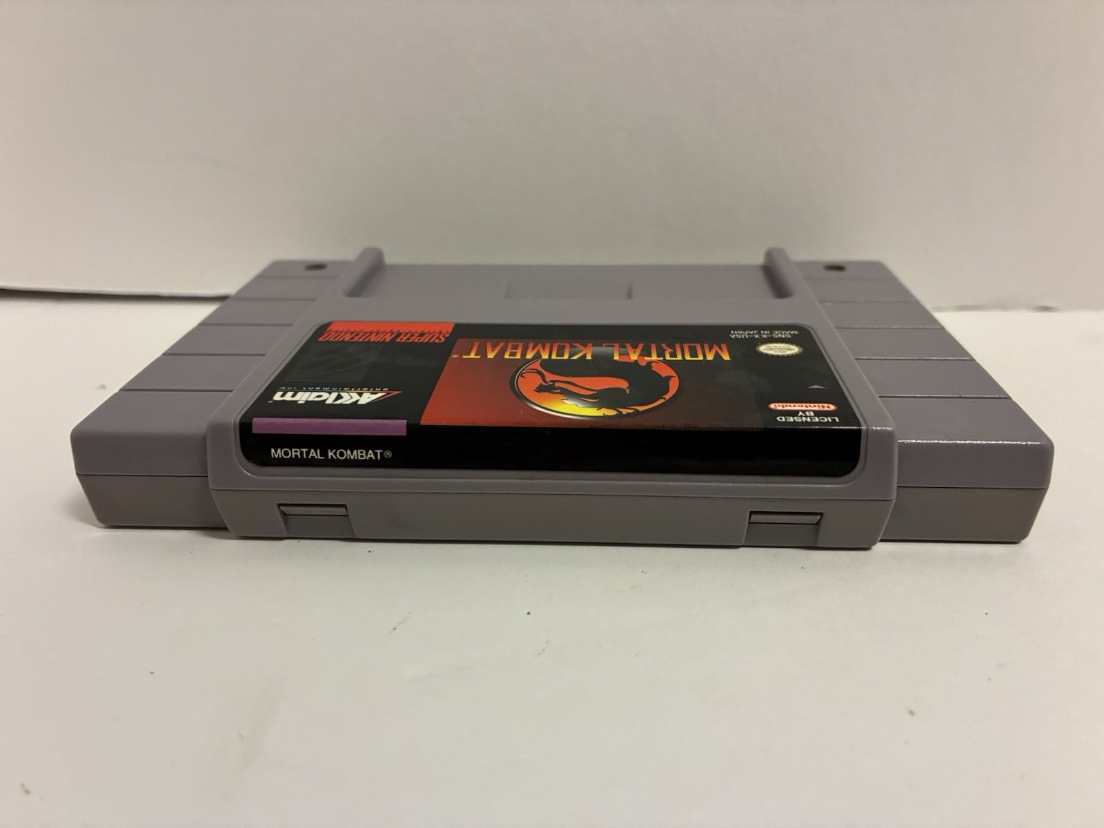 Acclaim Mortal Kombat SNES Game Cartridge NTSC-U/C (US/Canada) 1993 Tested.