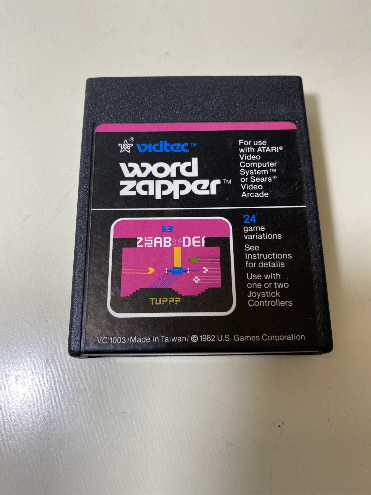 Word Zapper (Atari 2600, 1982) Vidtec Atari Game Cartridge