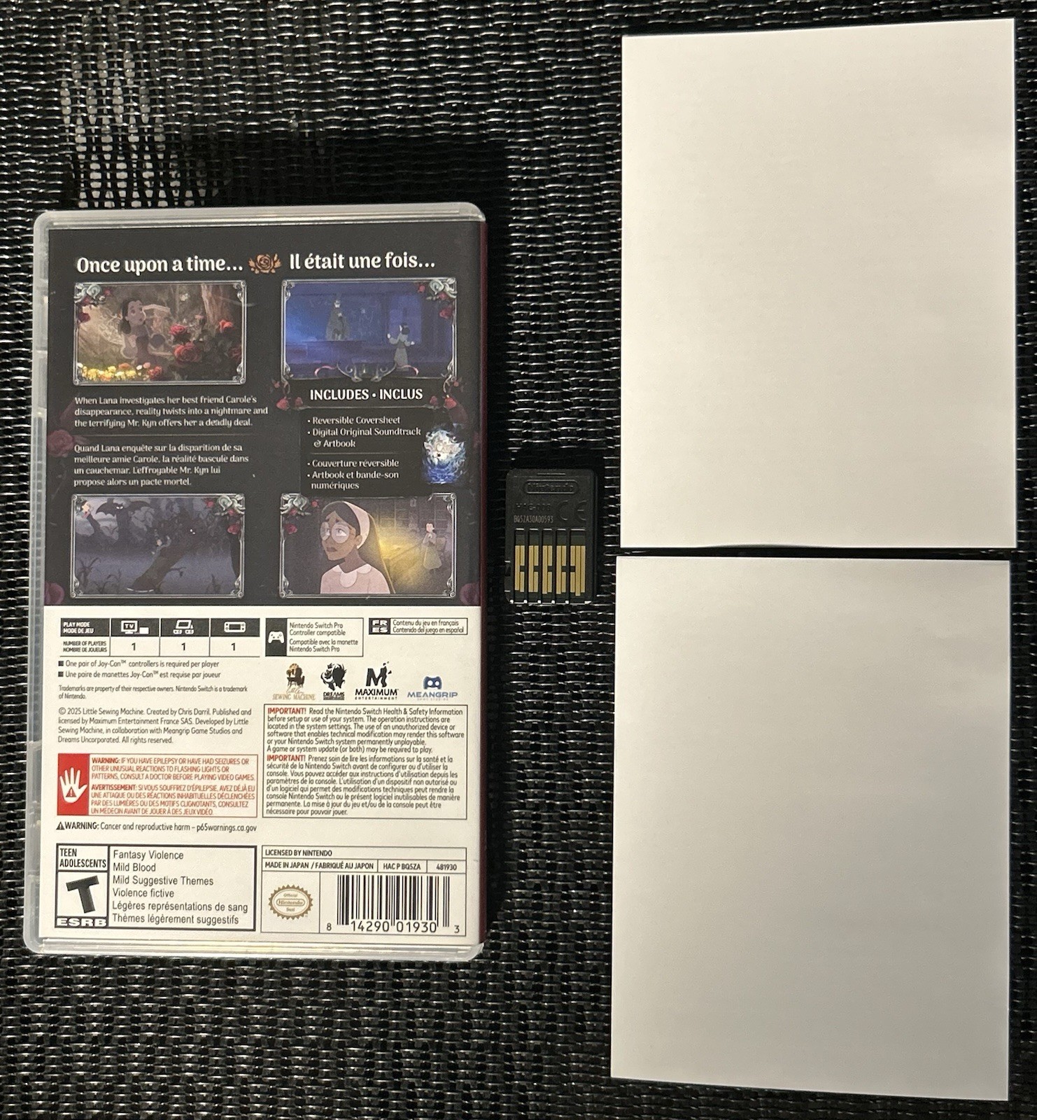 Bye Sweet Carole (Nintendo Switch, 2025) Complete CIB w/ Unused Codes Near Mint