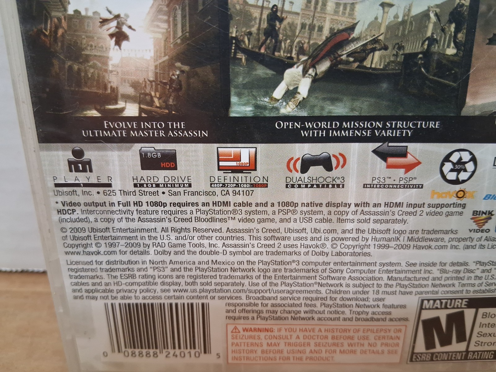 Assassin’s Creed 2 – Sony PlayStation 3 Fighter PS3 Read Description