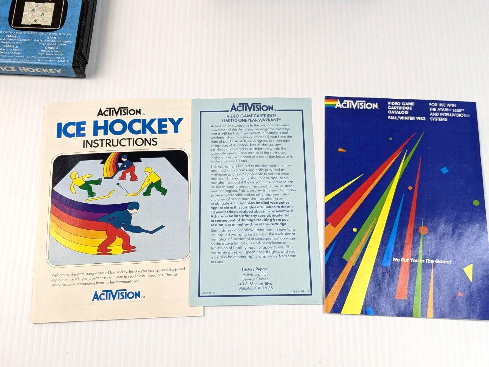 Activision Presents Ice Hockey Atari 2600 Video Game Cartridge With Box & Manual