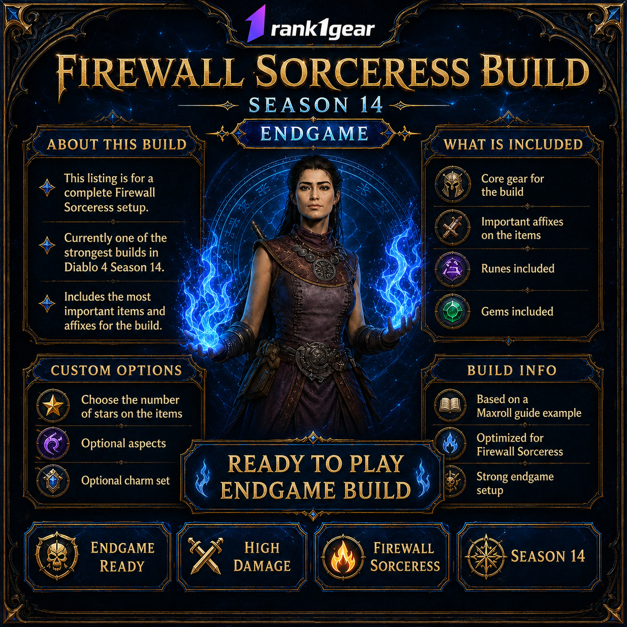 Diablo 4⚔️ Season 14⚔️Firewall Sorcerer Build Endgame⚔️BEST BUILD ⚔️S+ TIER