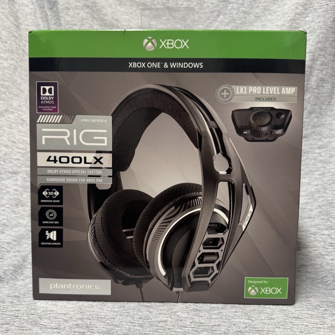 Plantronics RIG 400LX Black Surround Sound Gaming Headset Xbox One Windows Wired