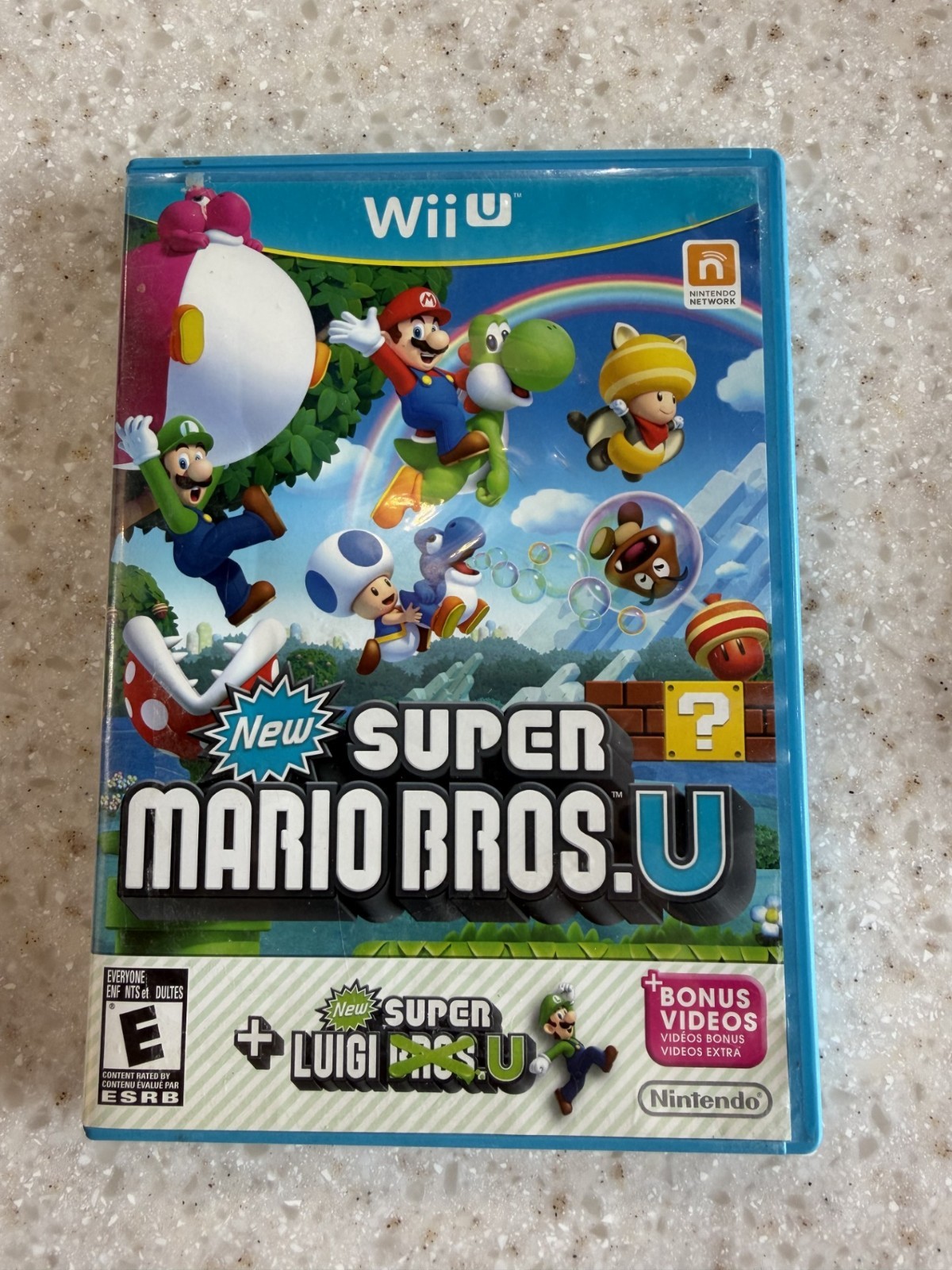 NEW SUPER MARIO BROS U + LUIGI WII U NINTENDO WIIU WII U GAME & CASE NES HQ