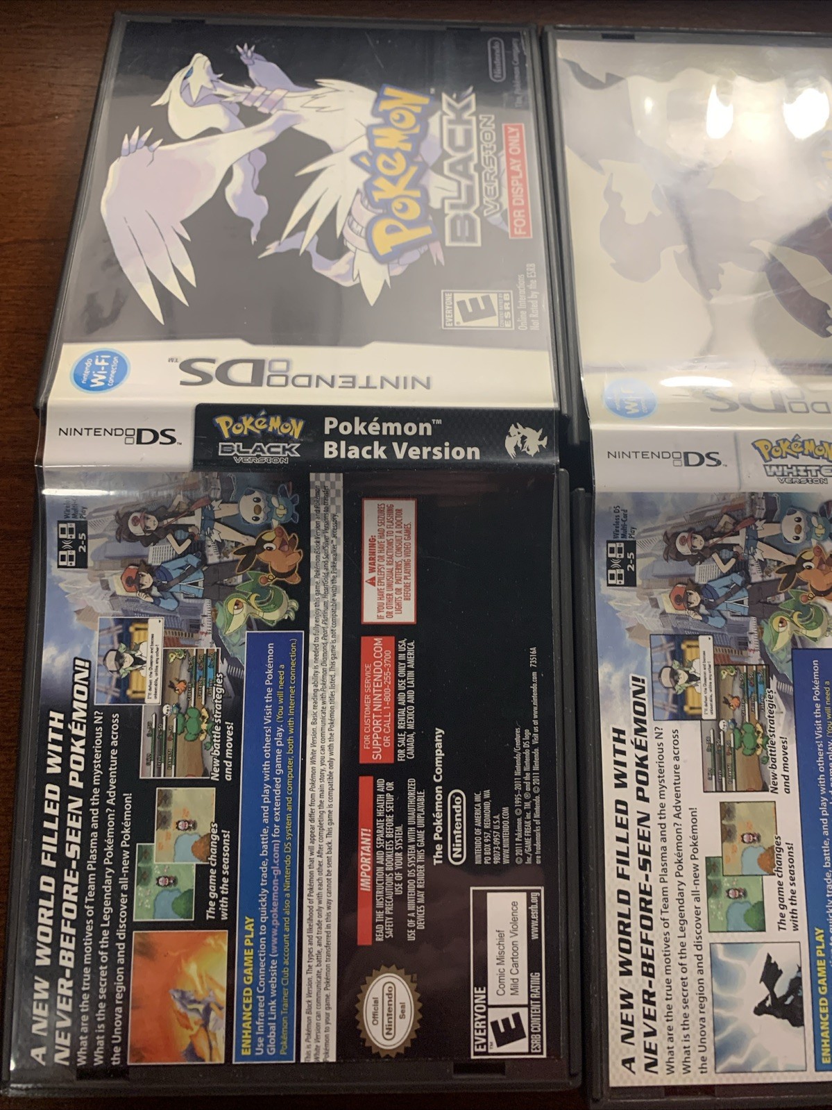 Pokemon White + Black Nintendo DS Replacement **Cases Only NO GAMES – Bundle