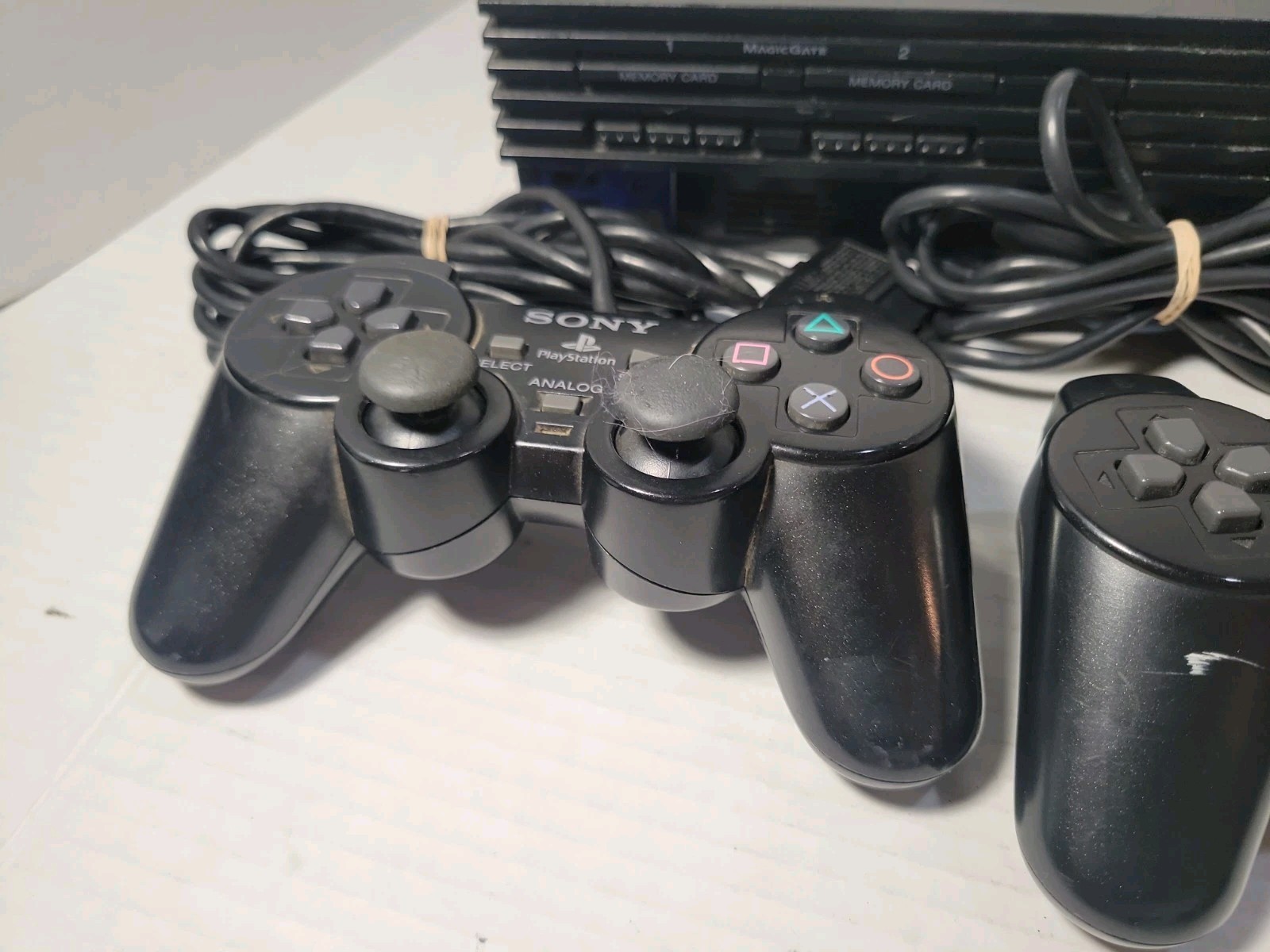 Sony PlayStation 2 Fat Console Black 2 Controlers And Games No AV Cable