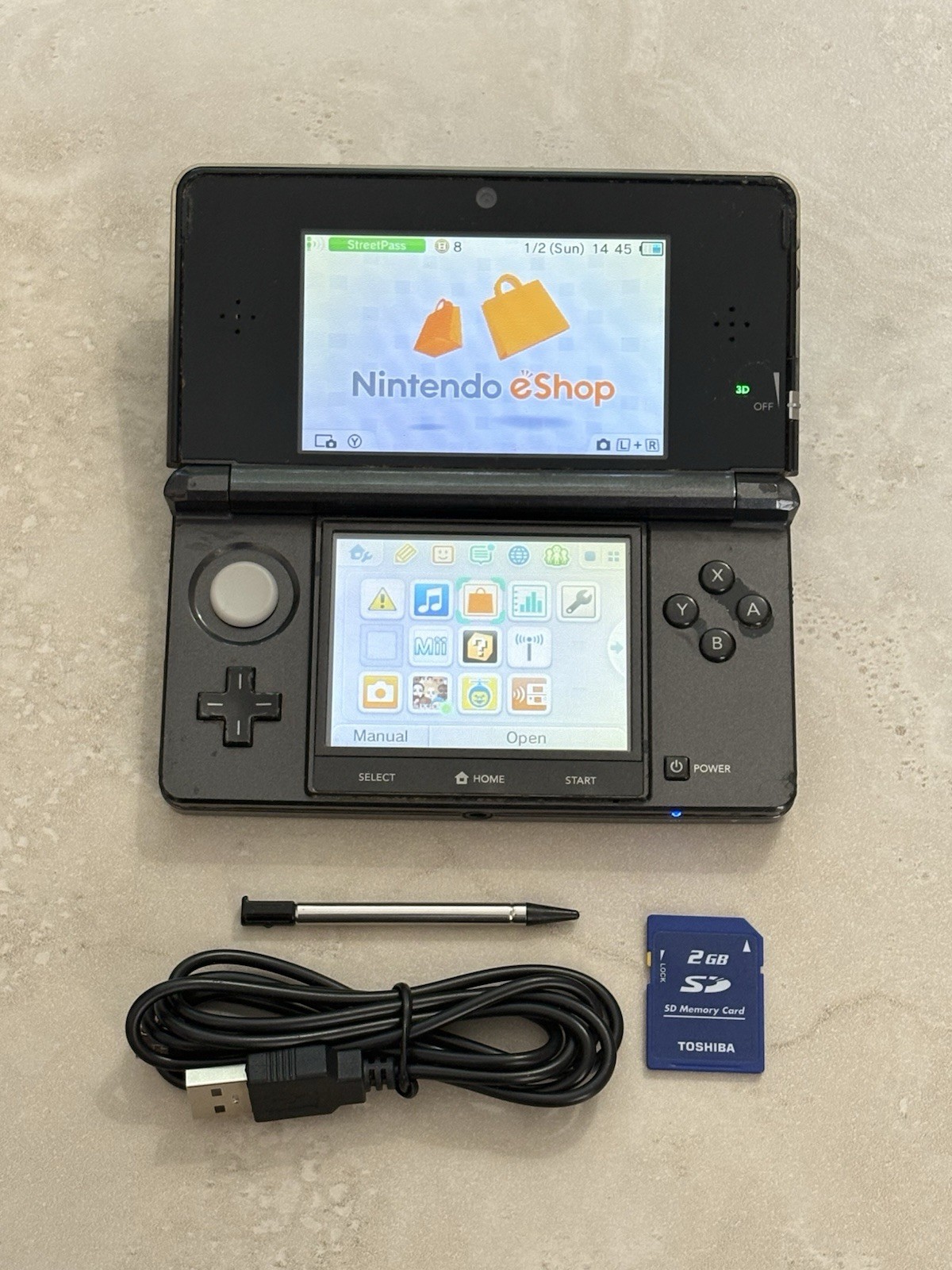 Nintendo 3DS Console Black Edition With Charger US SELLER Read Description