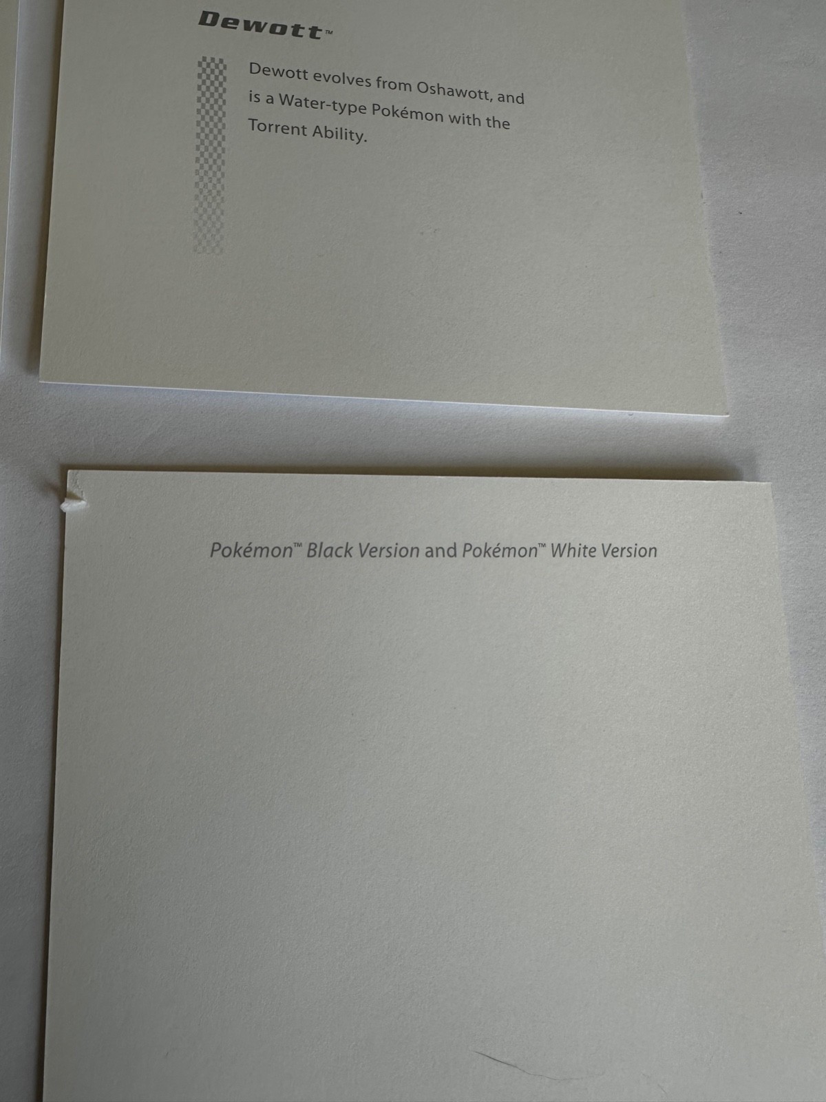 Nintendo Pokemon Black and White Game Art Folio card set