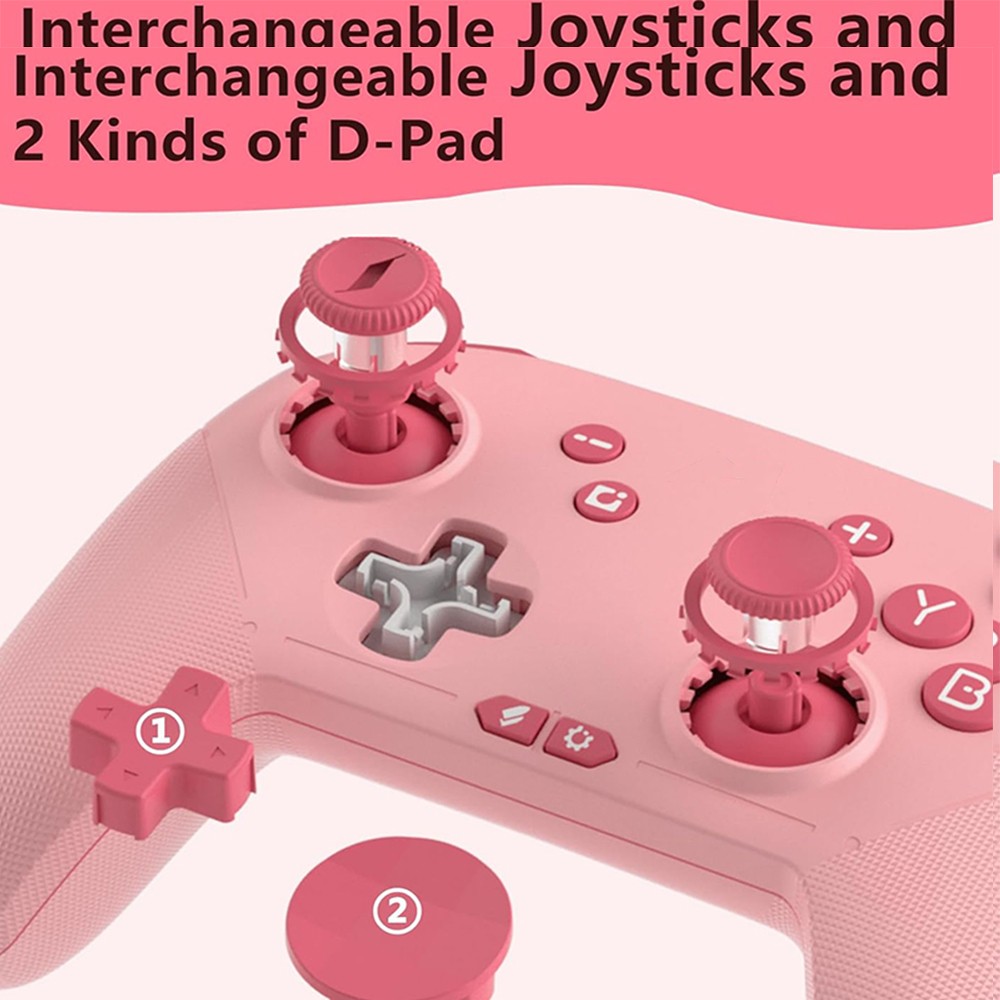 Switch Pro Controller Wireless Gamepad with Vibration ALPS Joysticks Turbo Pink