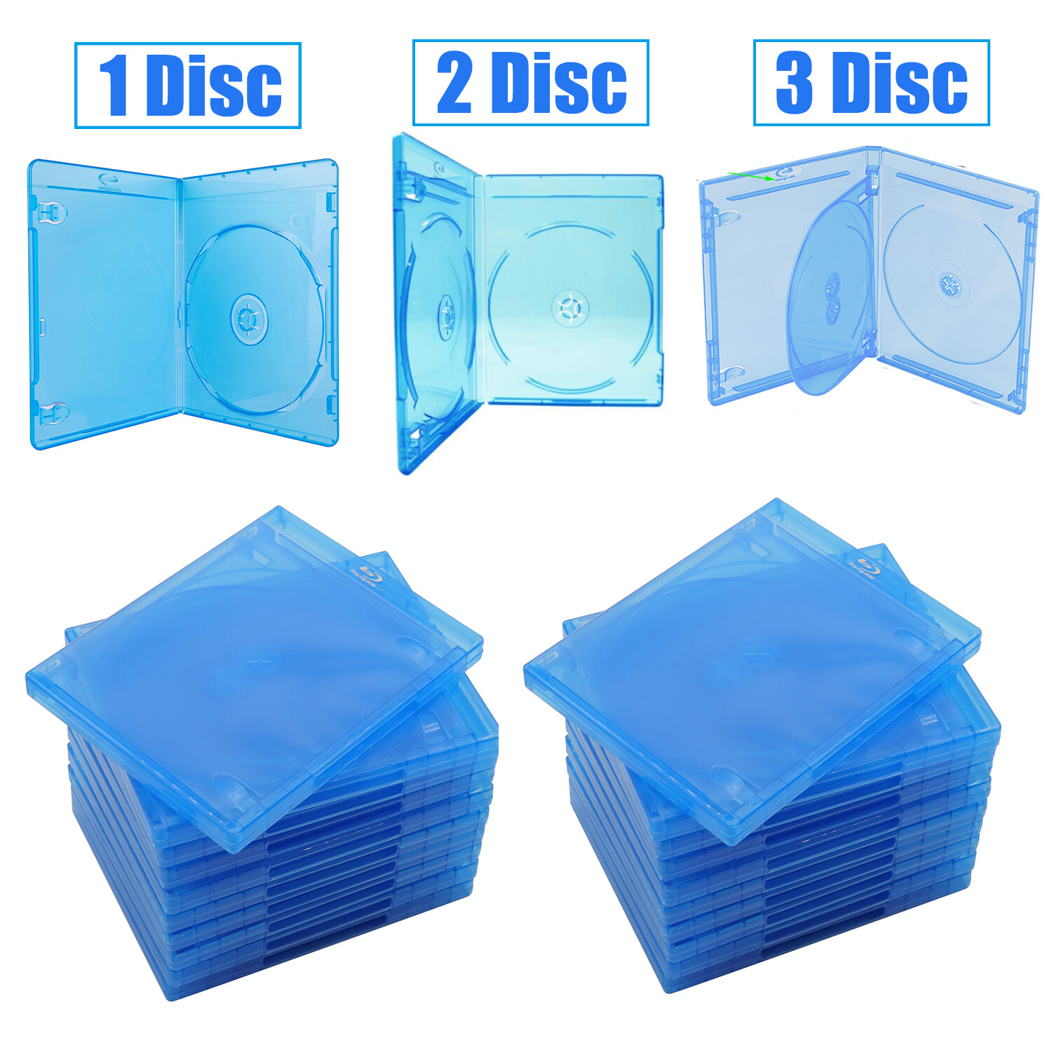 Standard One/DOUBLE 3 Disc Replacement Boxes Cases For Blu-Ray Movies DVD VCD