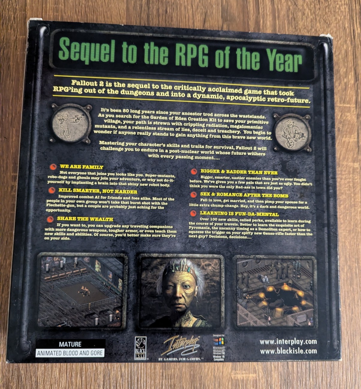Fallout 2 Interplay Black Isle RPG 1998 BOX ONLY 1998