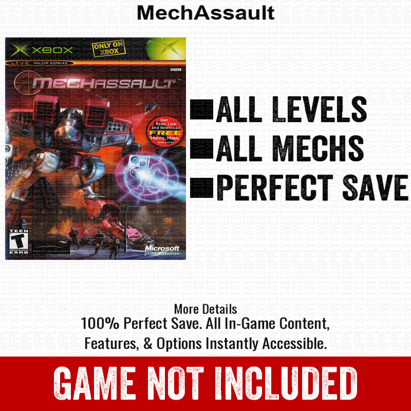 MechAssault 100% Unlocked All Items Xbox USB Save