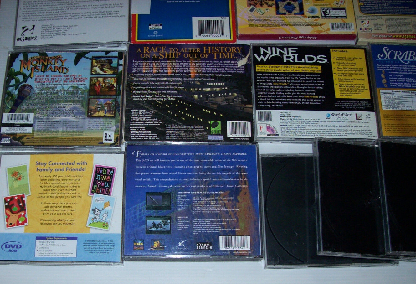 Lot of 20+ Vintage Computer PC Games, + Vintage PC Software, Y2K, 1990s – 2000s