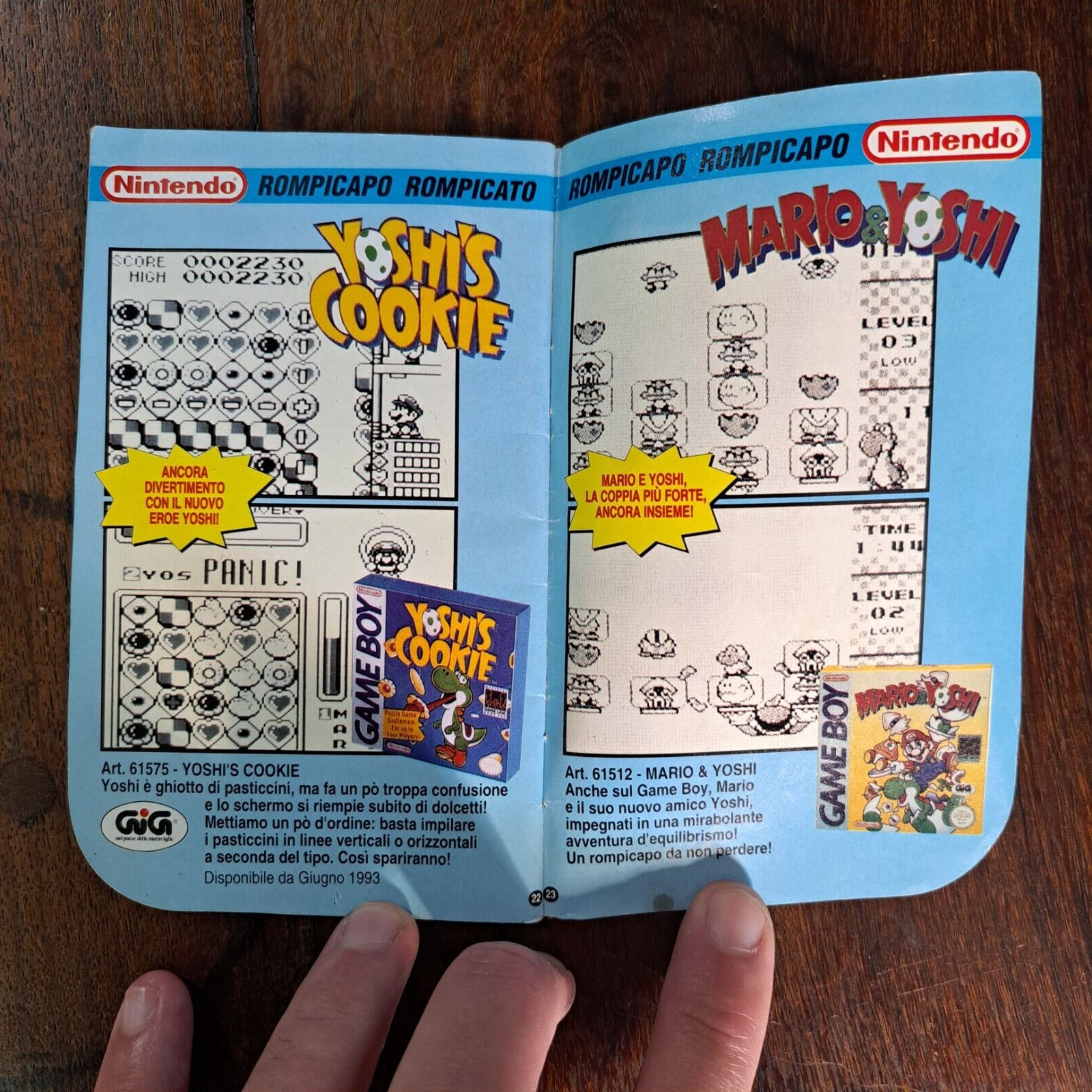 vintage rare game boy gig manual italy nintendo