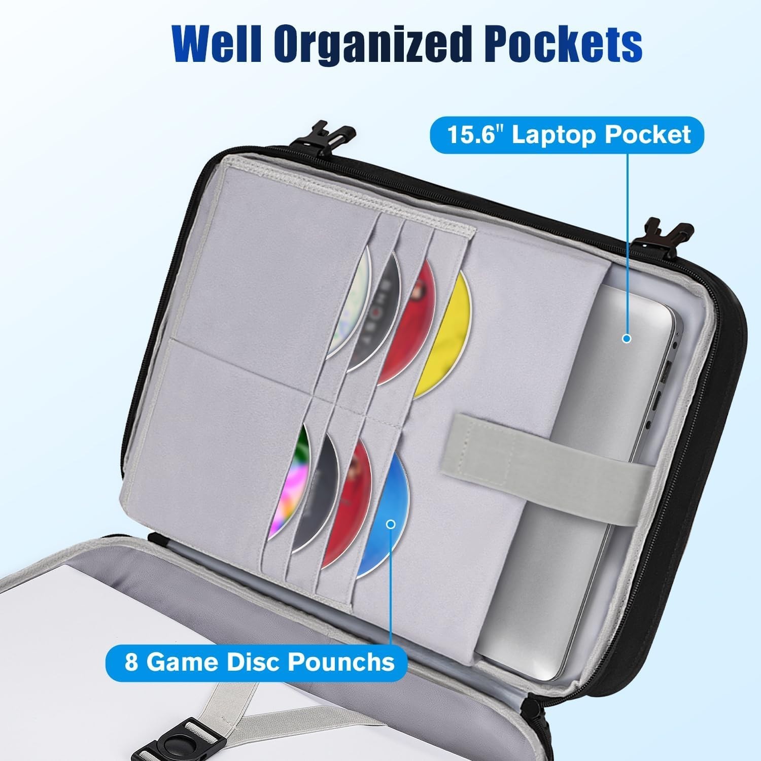 Travel Backpack for PlayStation 5 PS5/PS5 Pro/Ps5 Slim with Multiple Pockets