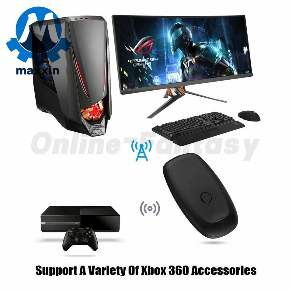 For Microsoft Xbox 360 Wireless Controller USB Game Receiver Adapter PC Windows