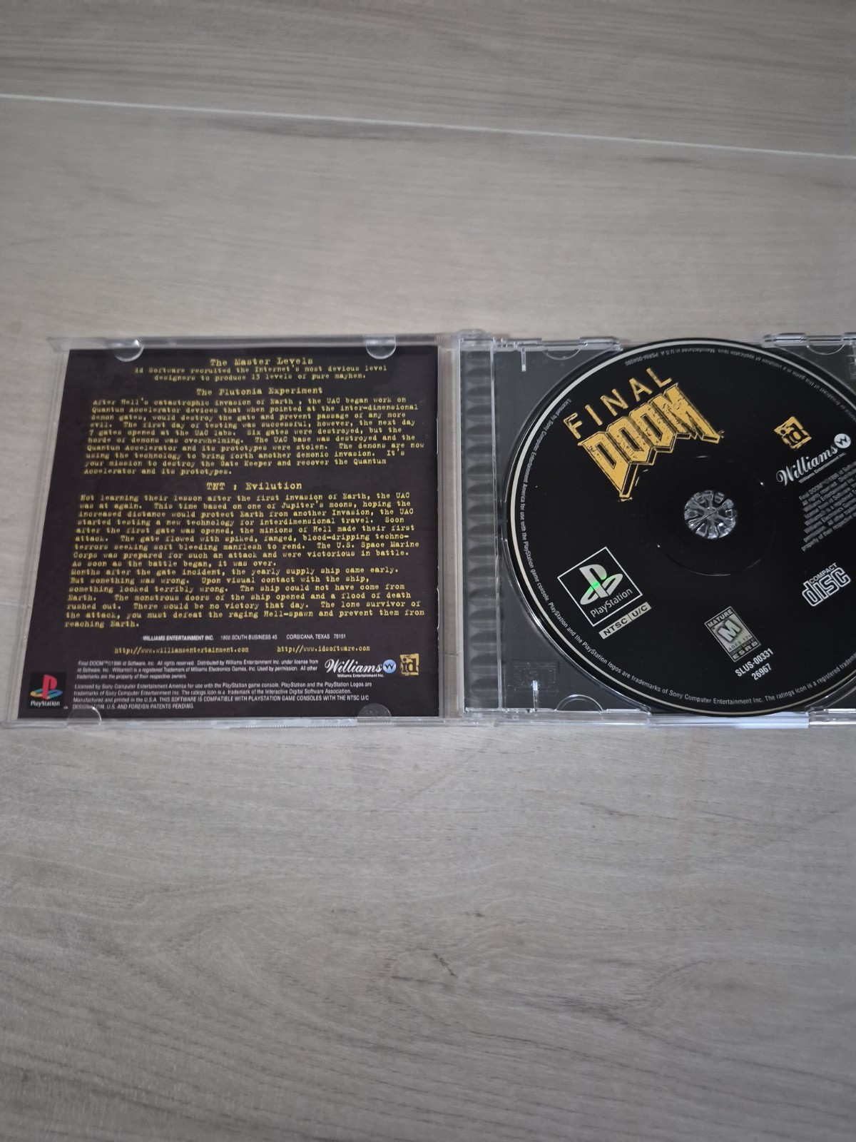 Final Doom (Sony PlayStation 1, 1996) PS1 Complete CIB with Manual Black Label M