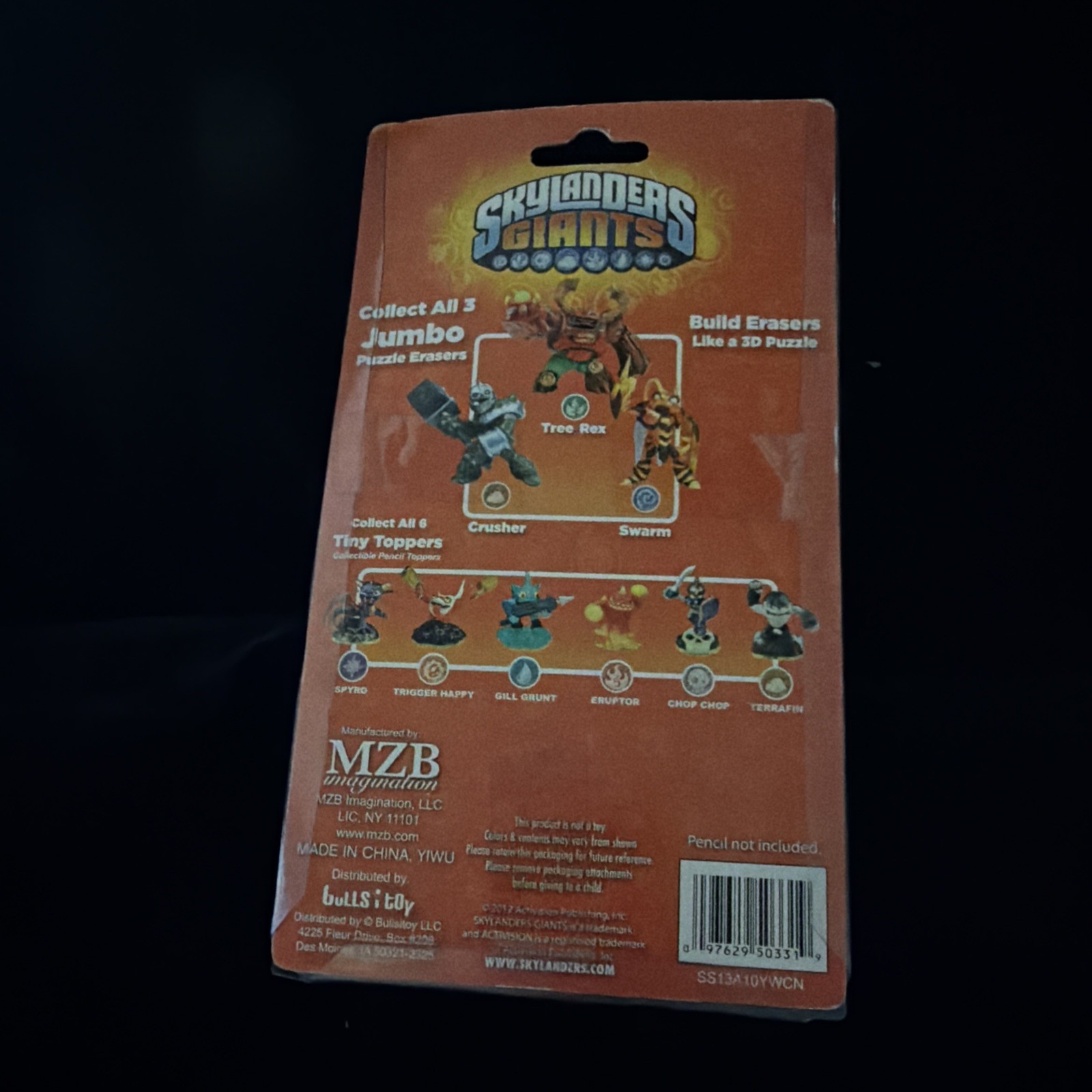 Skylanders Giants Jumbo Pencil Eraser Tree Rex with Mystery Topper New