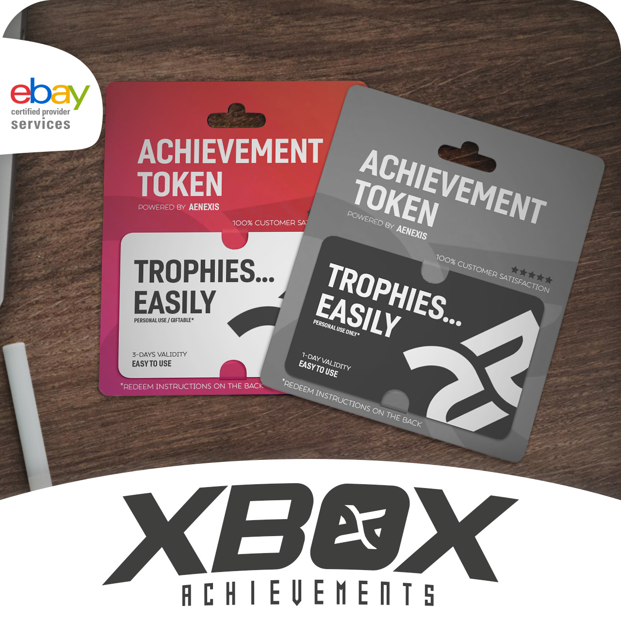 🔴 XBOX ACHIEVEMENTS COMPLETION TOKEN 100% UNLOCK GAME TROPHY GAMERSCORE