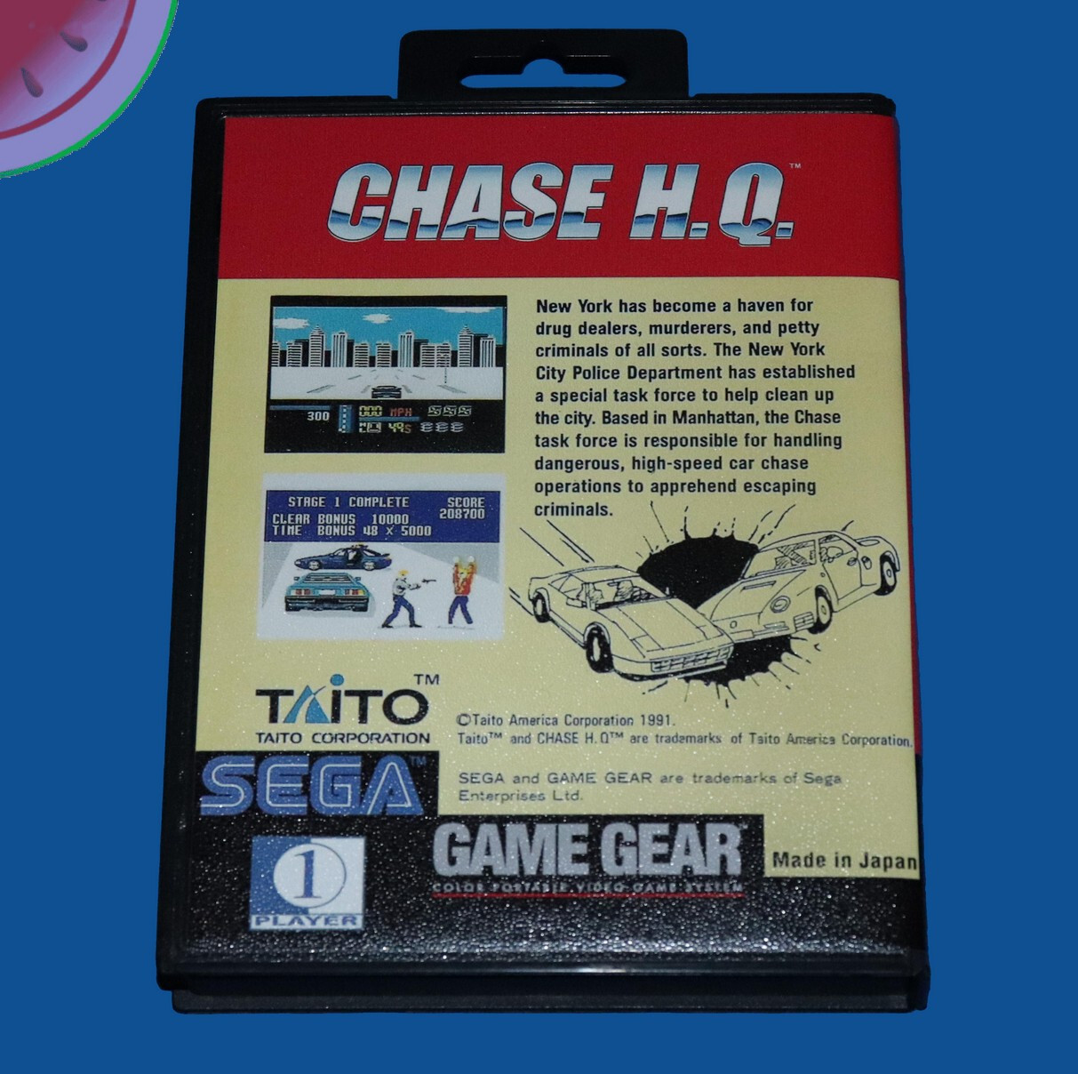 TESTED Sega GAME GEAR Genuine CHASE HQ H.Q. Completed with Manual in NEW Box CIB