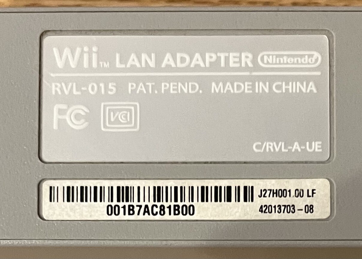 Official Nintendo Wii Lan Adapter RVL-015 Tested Japan Ethernet USB Network