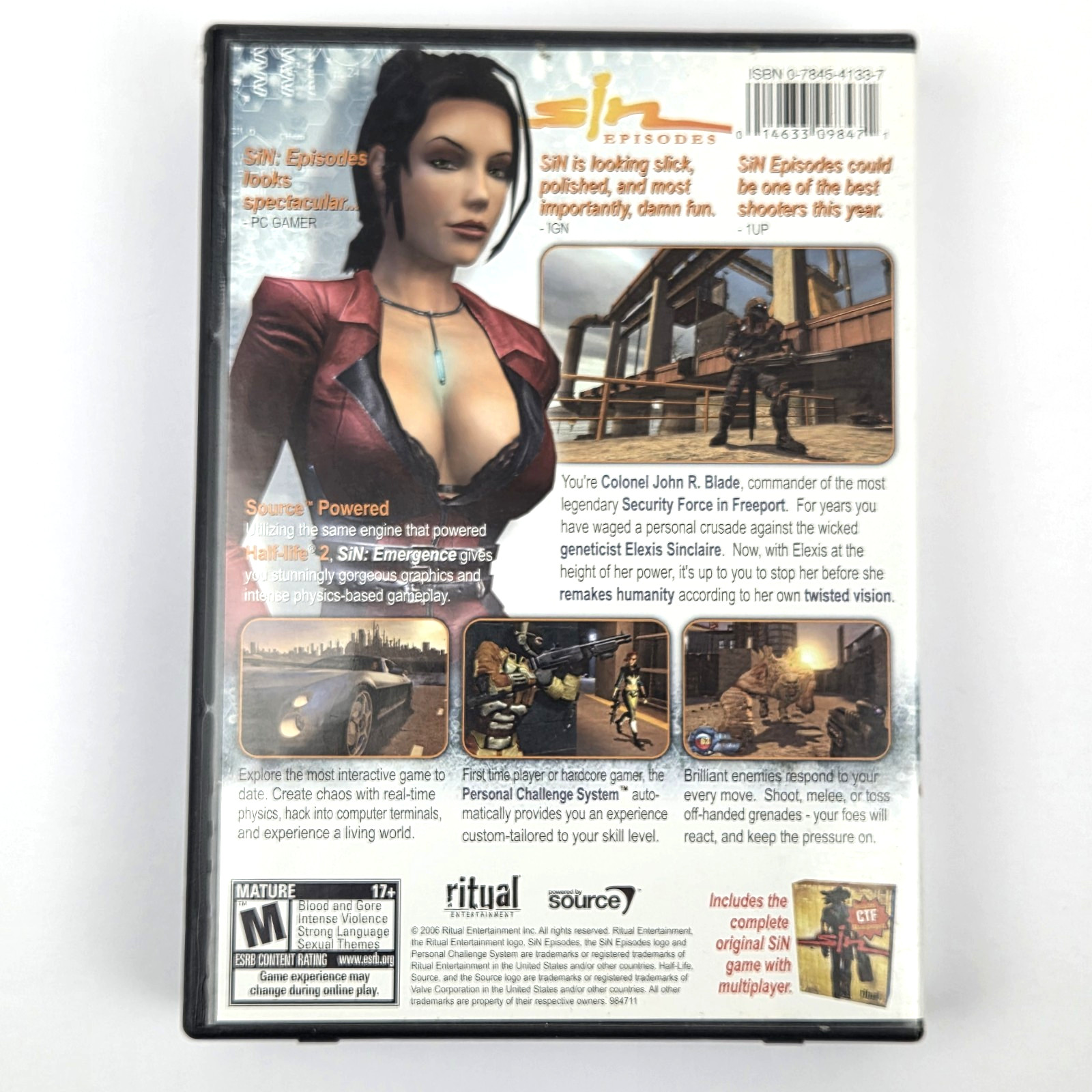 SiN Episodes Emergence (PC, 2006) Episode 1 W/ Product KEY Computer Game