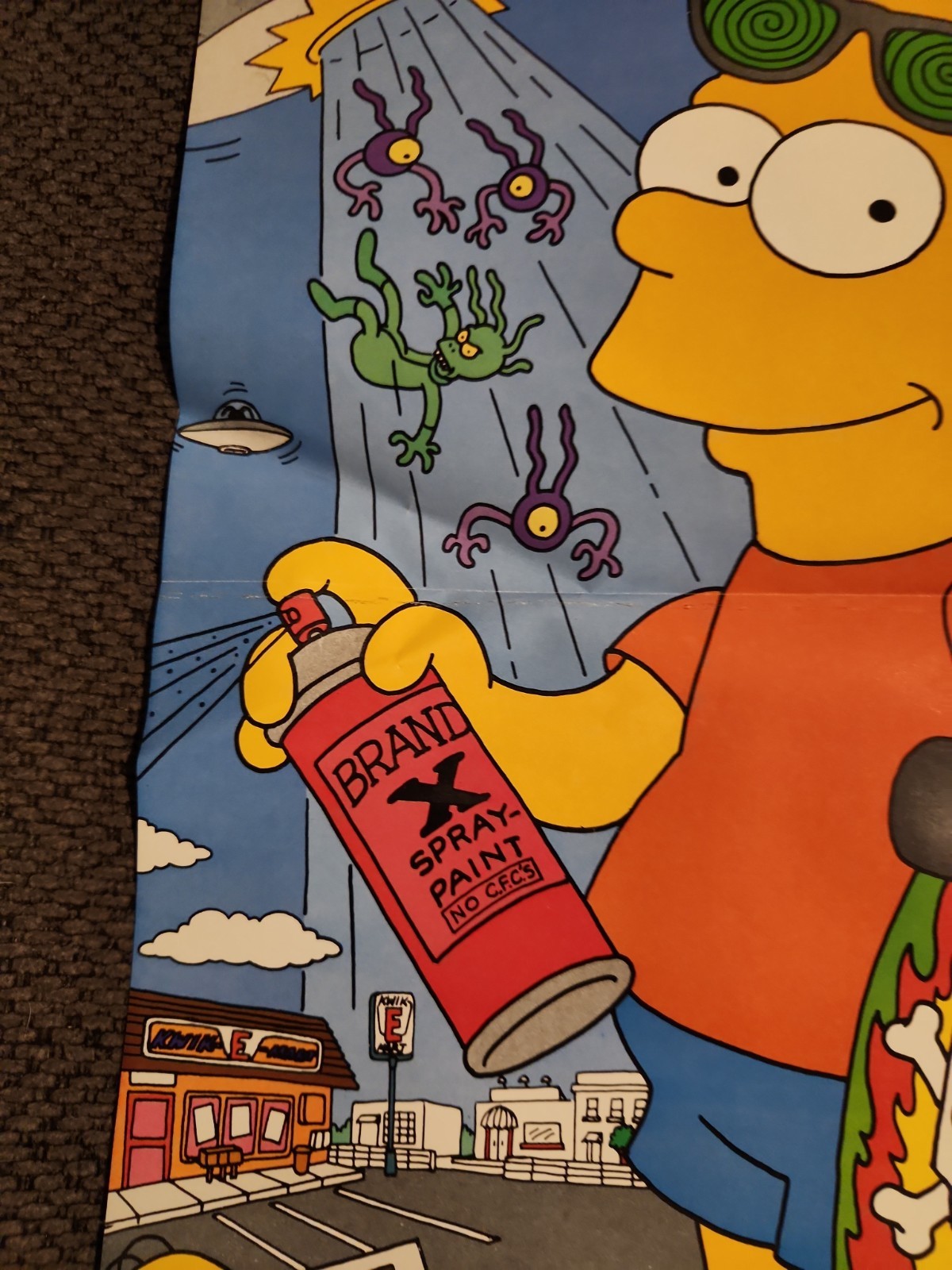 Vintage Bart Simpson vs The space Mutants Poster From Nintendo Power Magazine