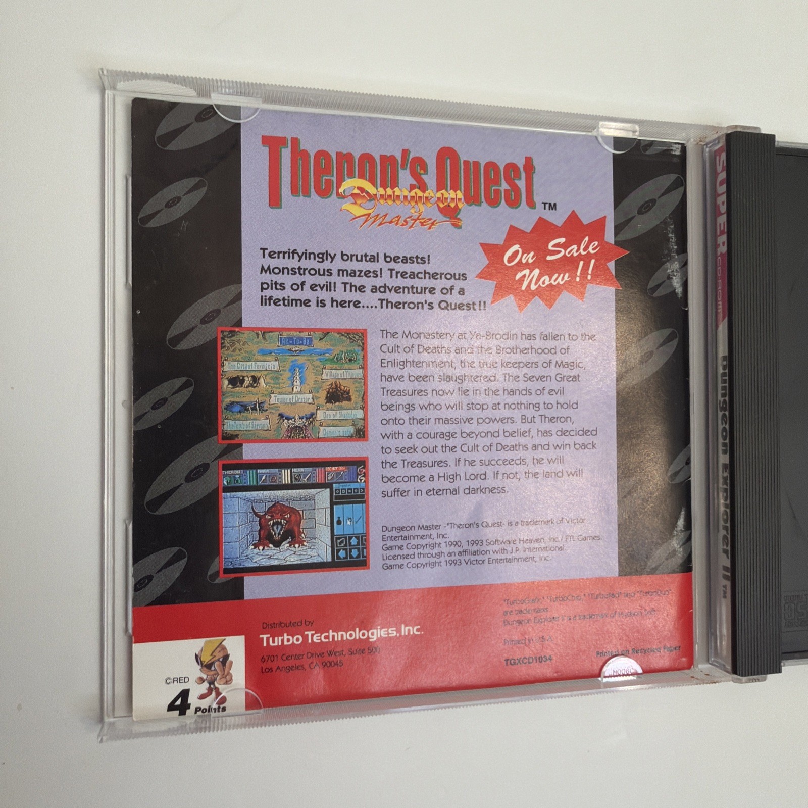 Dungeon Explorer II TurboGrafx Super CD Turbo Duo Tested Complete CIB