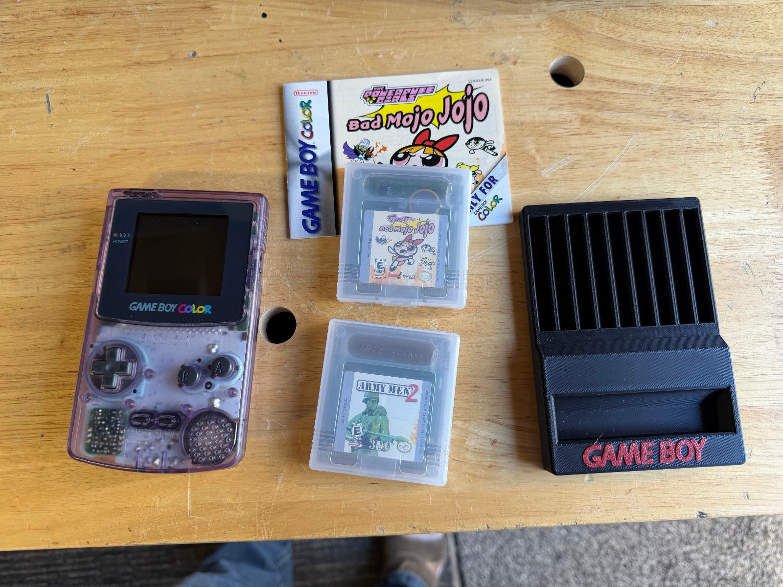 Gameboy Color Console – Bundle, includes 2 games and stand