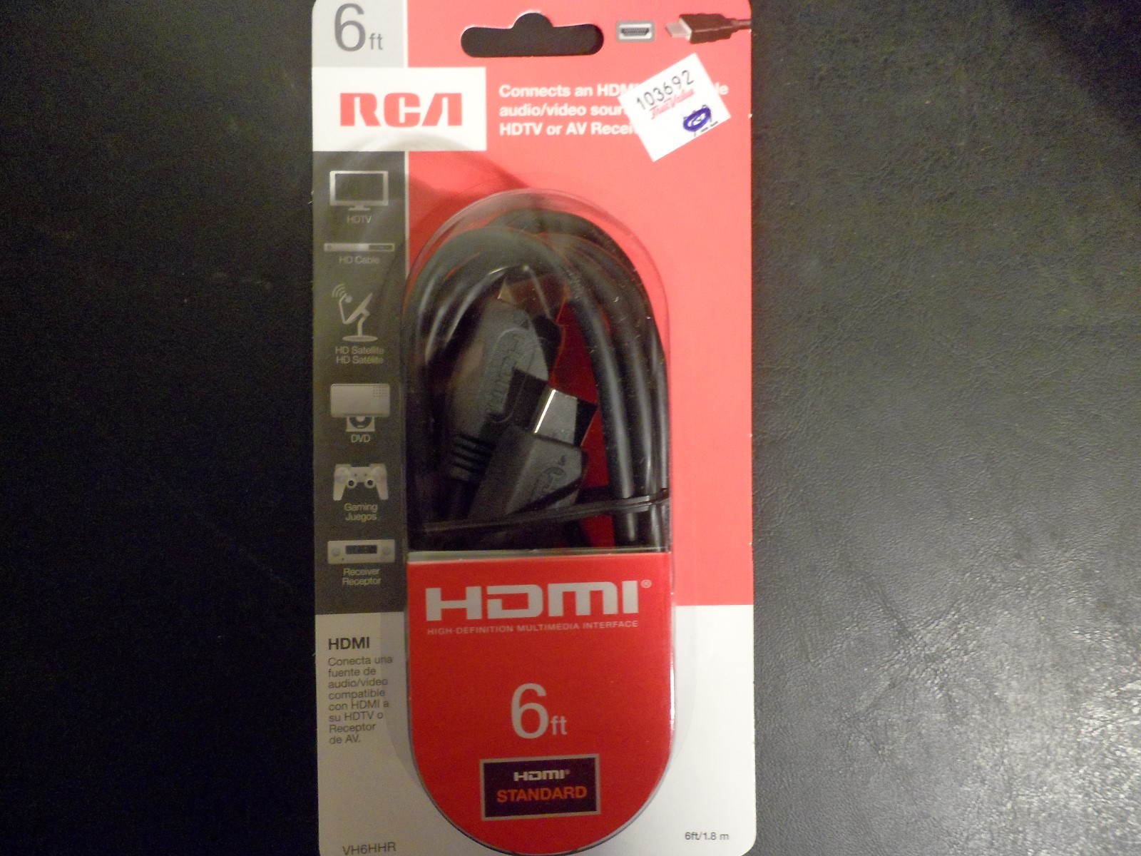 RCA HDMI 6 Foot Cable For Computers, Laptops, TV’s