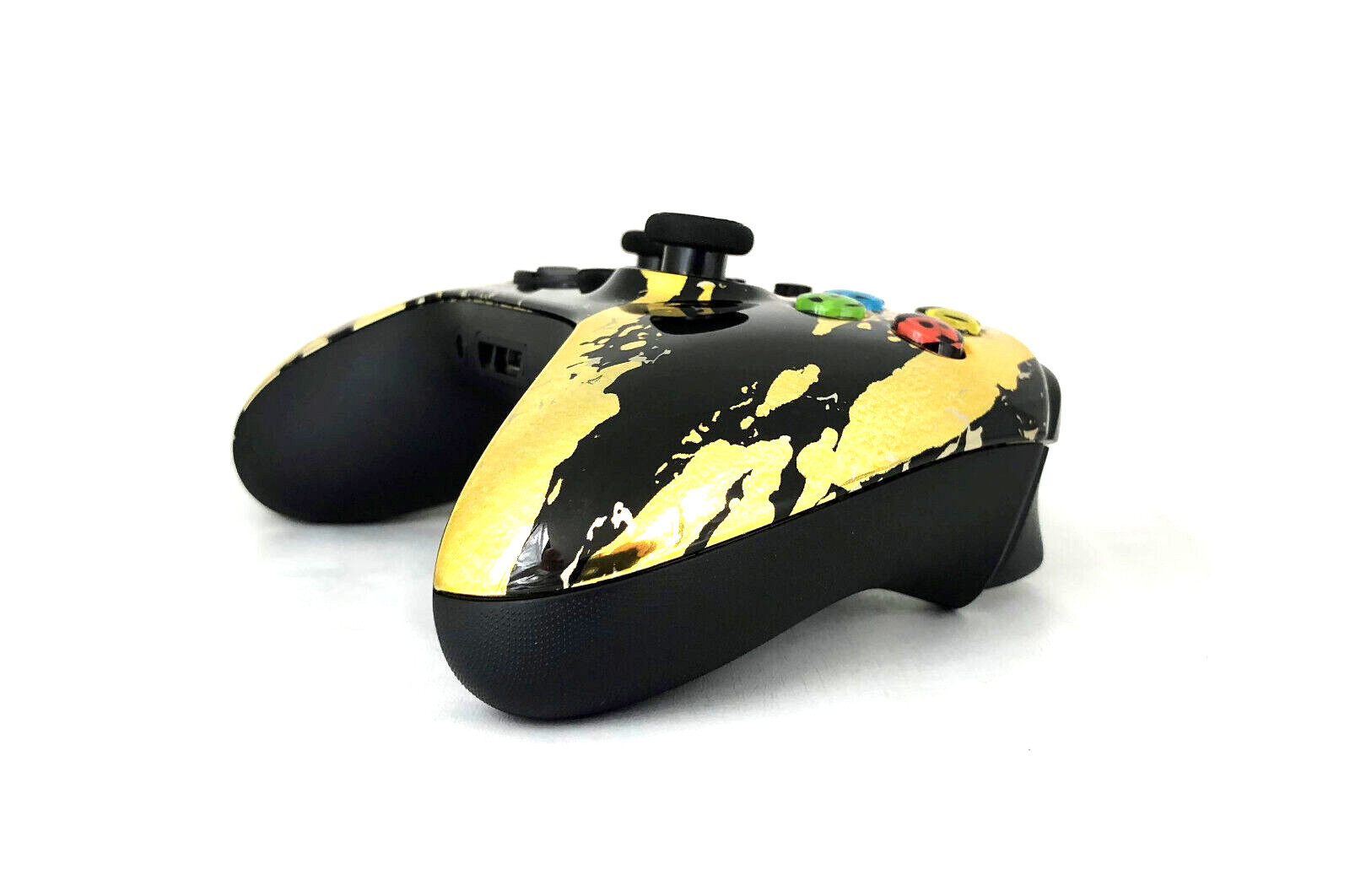 Custom Microsoft Xbox Series X / Controller – Glossy Chrome Gold Black Splatters