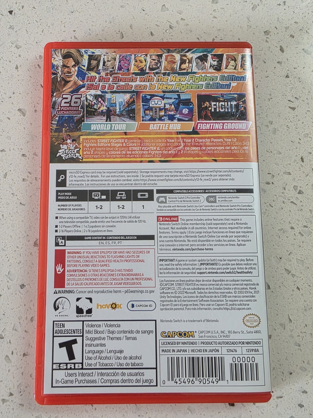 Street Fighter 6 Nintendo Switch 2 Game Key-card NO DLC INCLUDED Tested USA