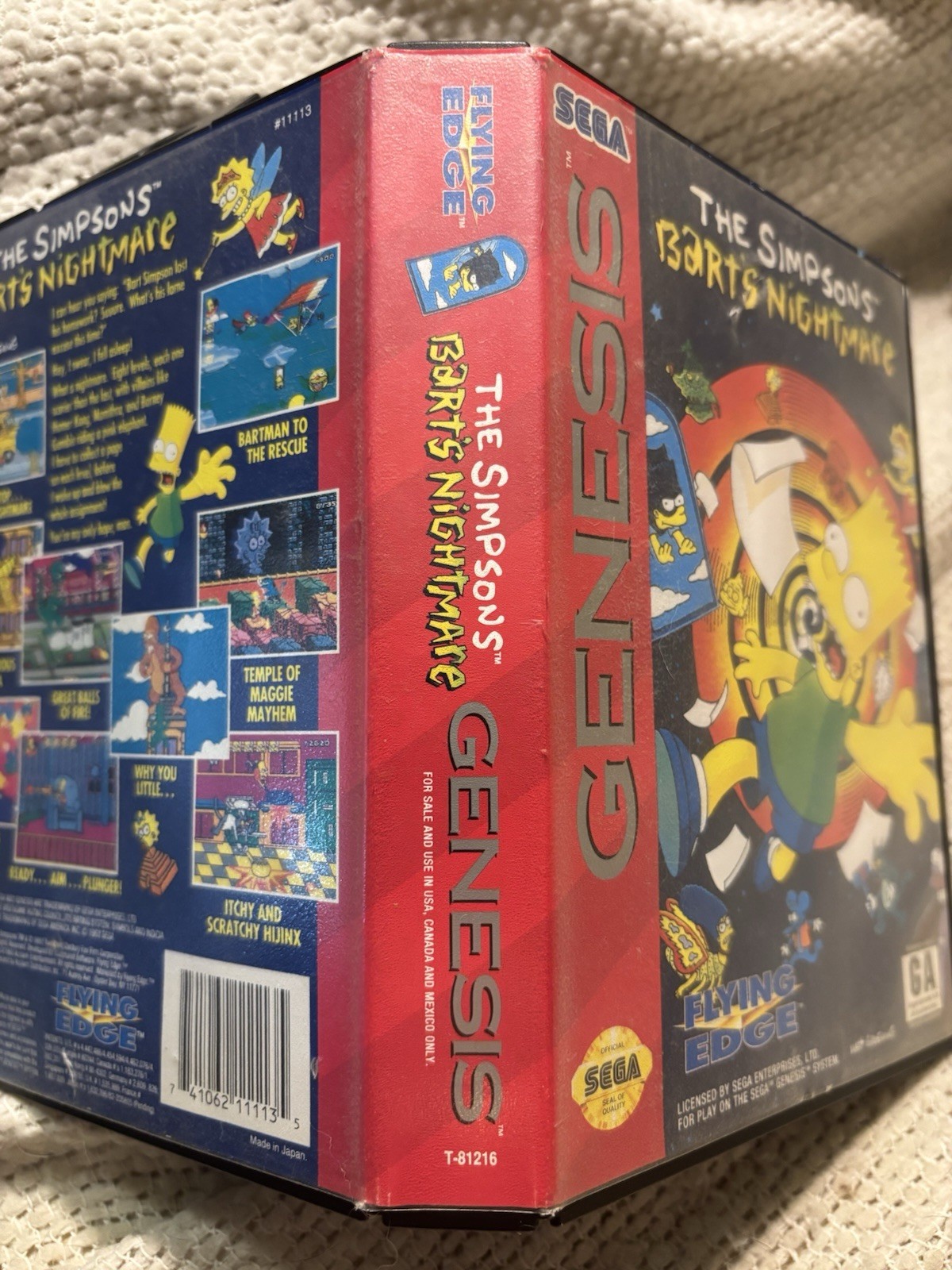 The Simpsons: Bart’s Nightmare (Sega Genesis, 1993) Game, Case, Manual