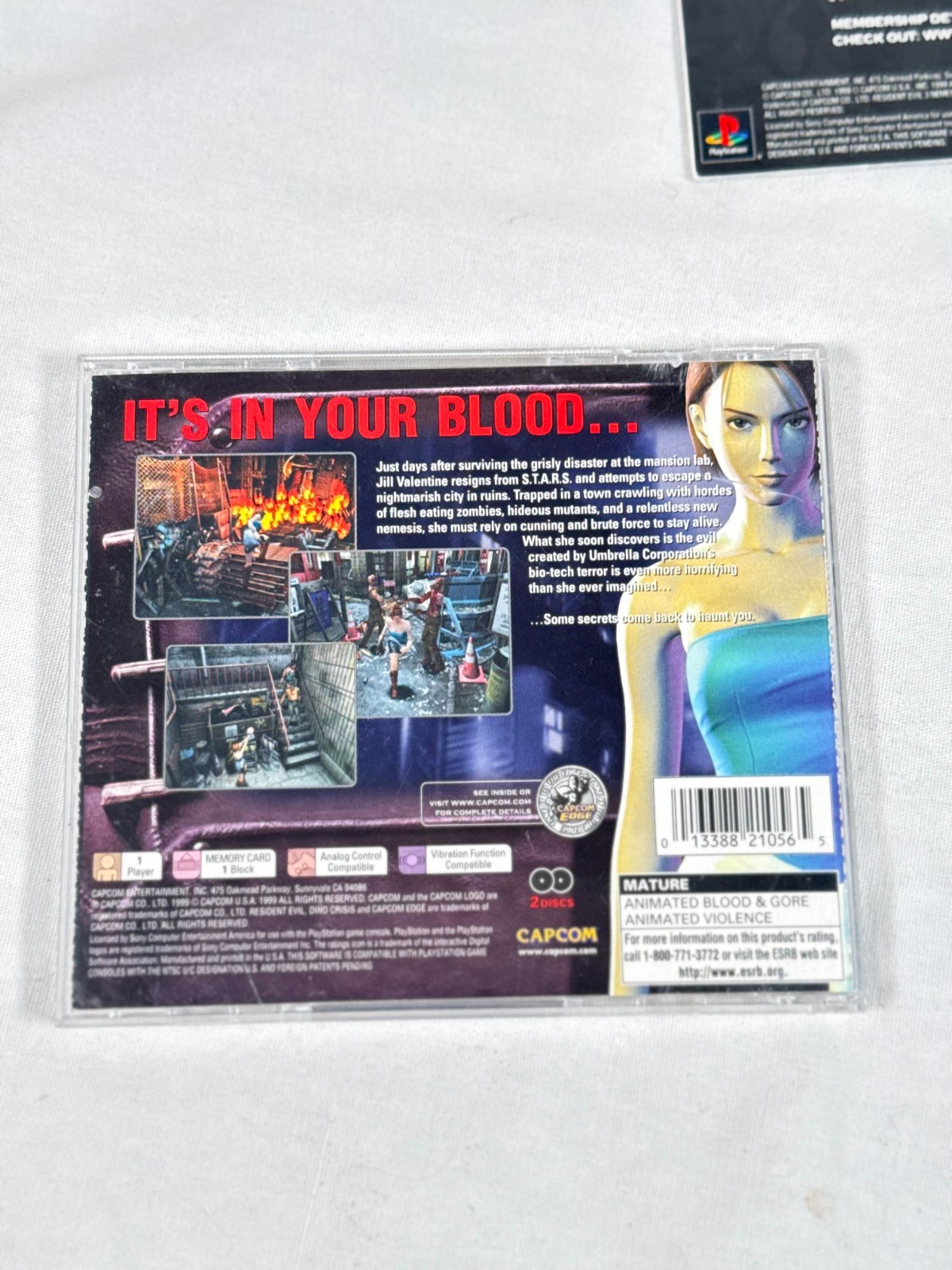 Resident Evil 3 Nemesis – Sony PlayStation 1 With Manual + Reg Card No Demo Disc