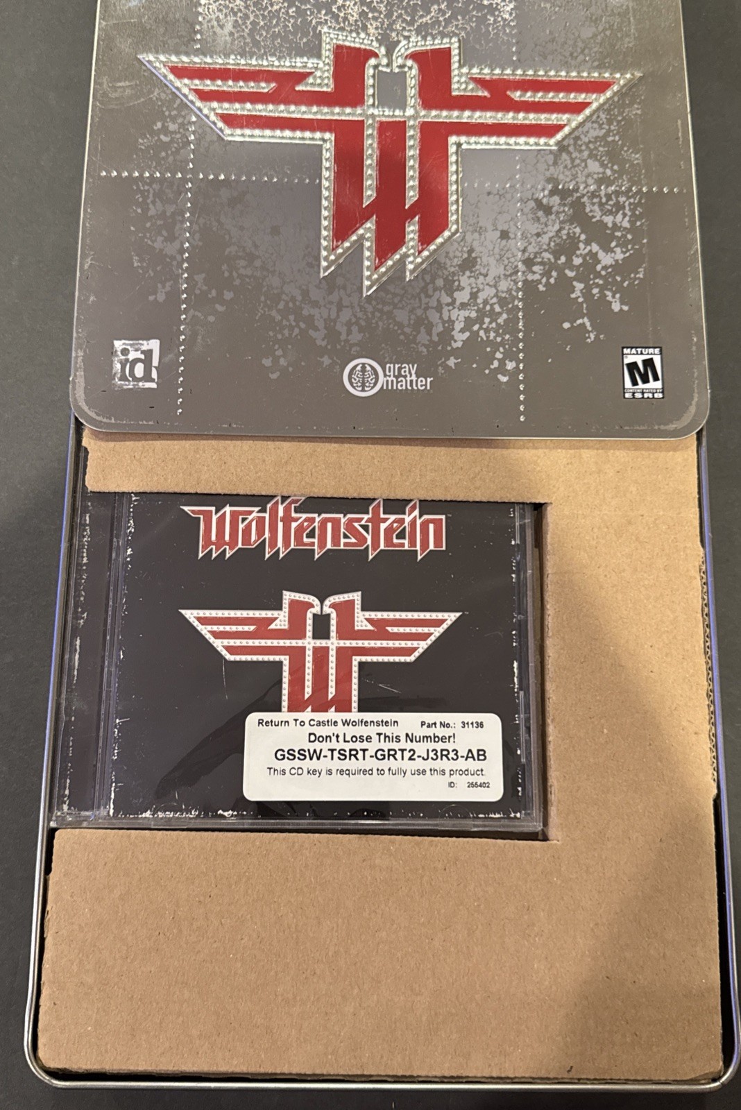 Return to Castle Wolfenstein: PC Limited Edition Metal Tin Big Box Vintage 2001