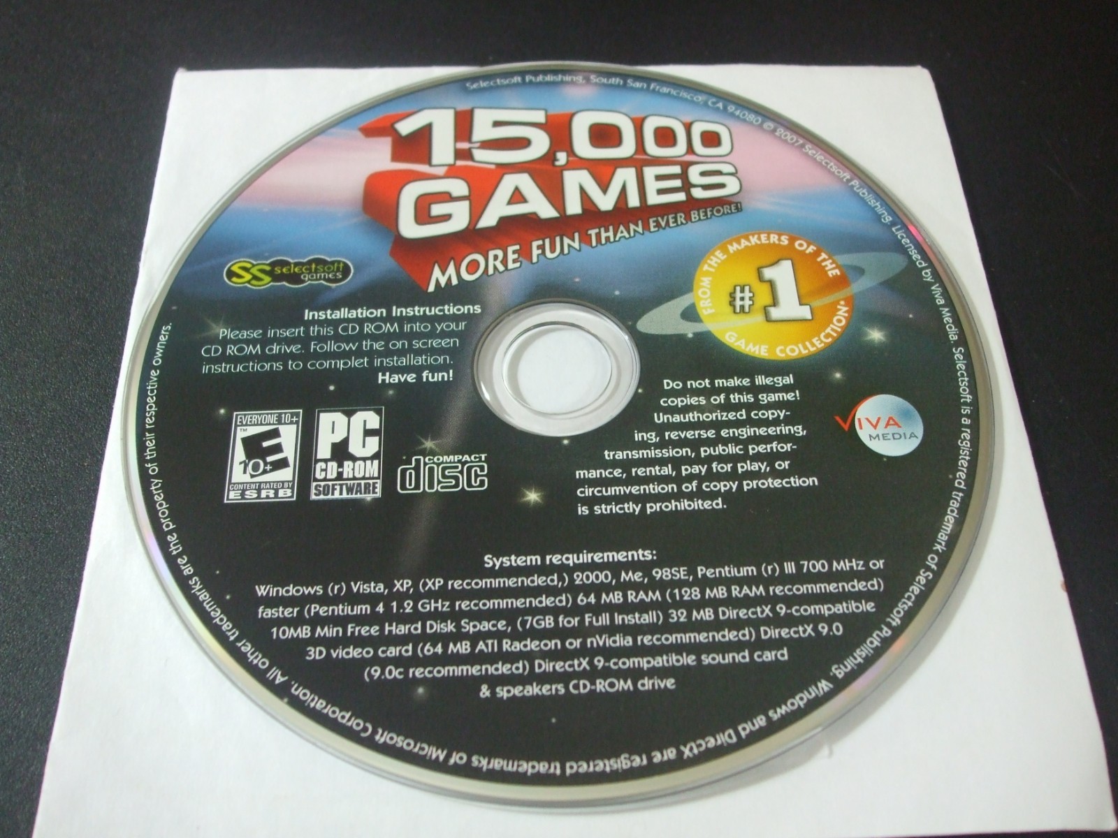 15,000 Games – More Fun Than Ever Before (PC Games, 2009) – Disc Only!!!