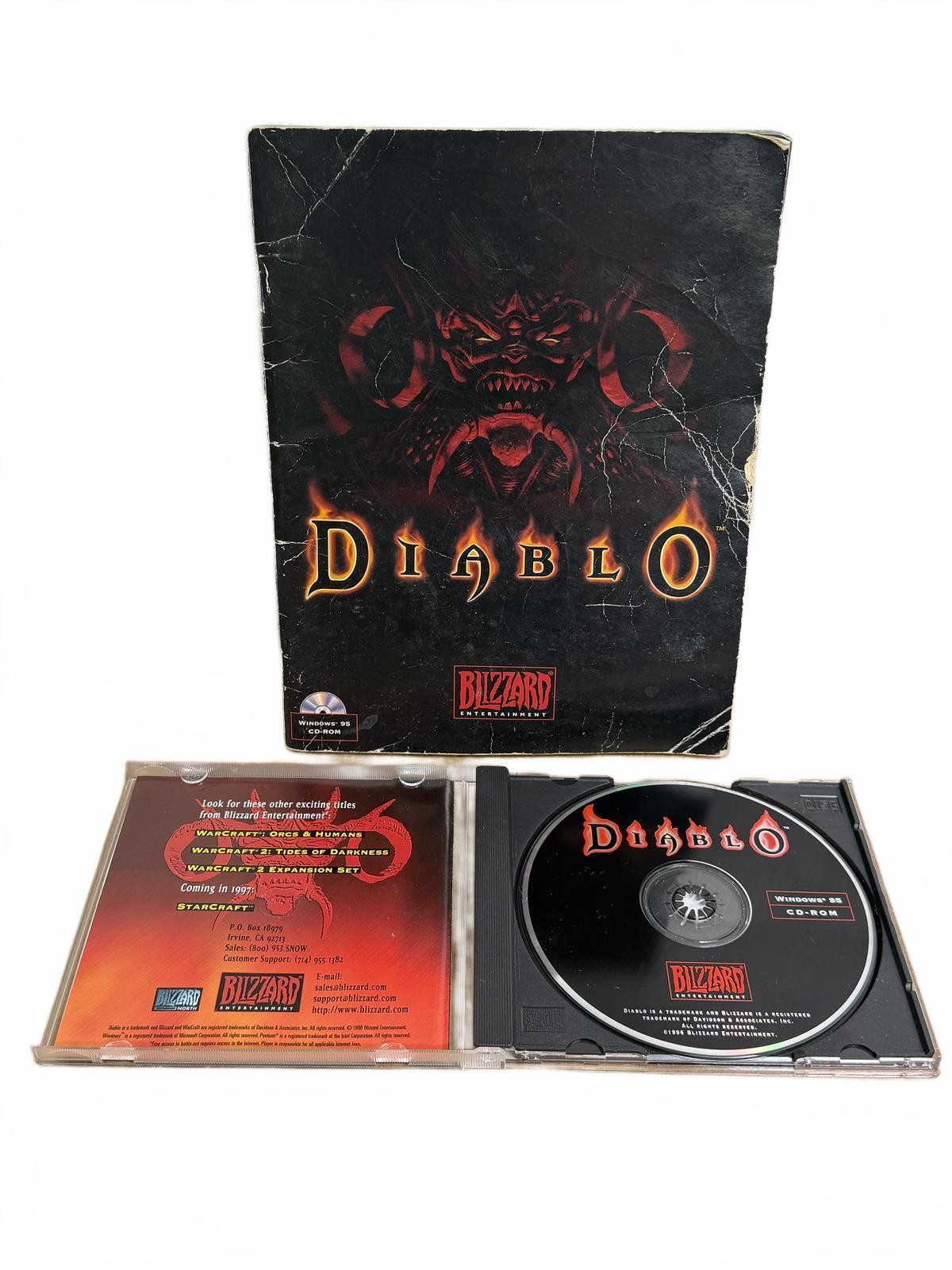 1996 Diablo PC CD-ROM Game Big Box Manual Blizzard Entertainment Complete