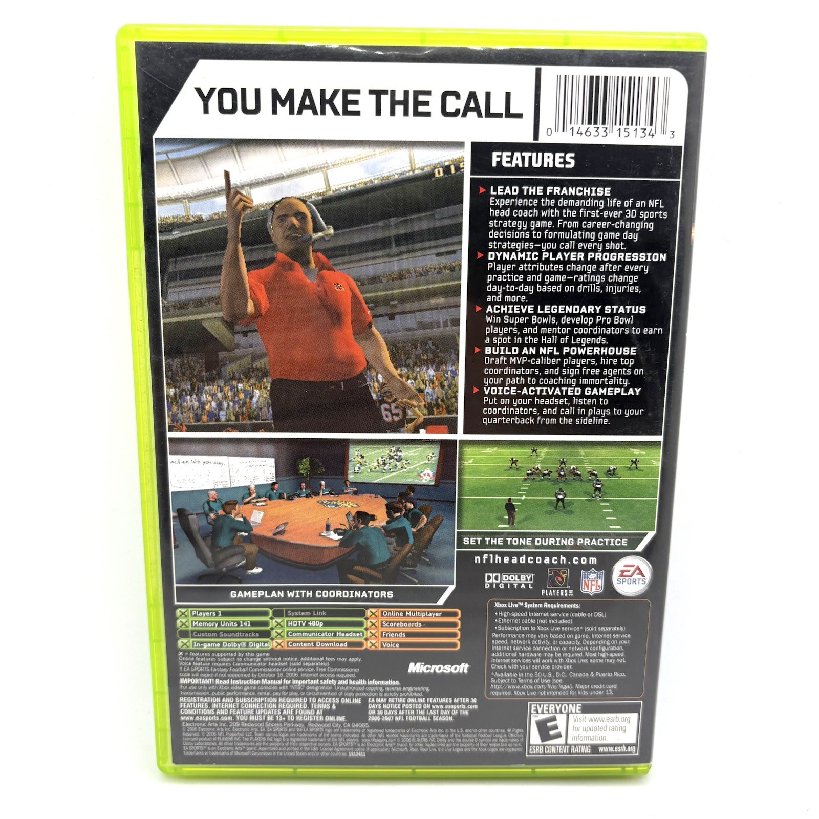Xbox NFL Head Coach Microsoft Xbox 2006 Featuring ESPN EA Sports Tested