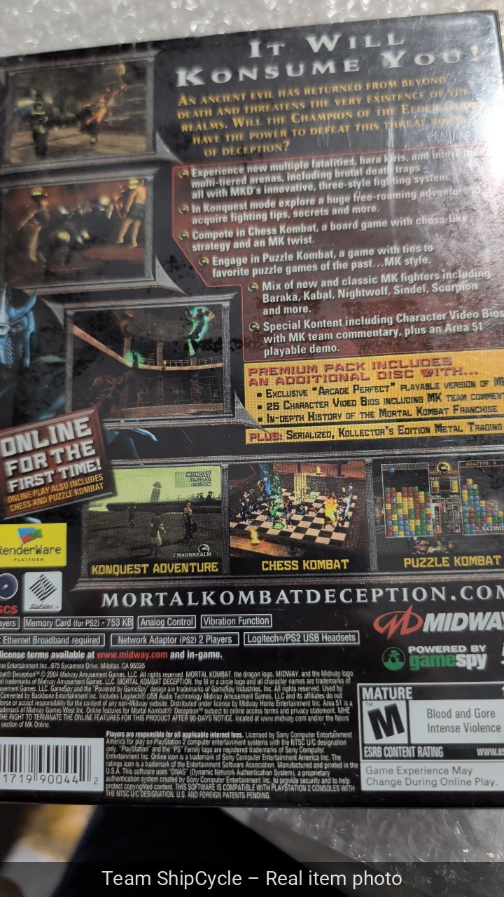 Brand PS2 Mortal Kombat Deception Premium Edition Steel Case Sealed G1N
