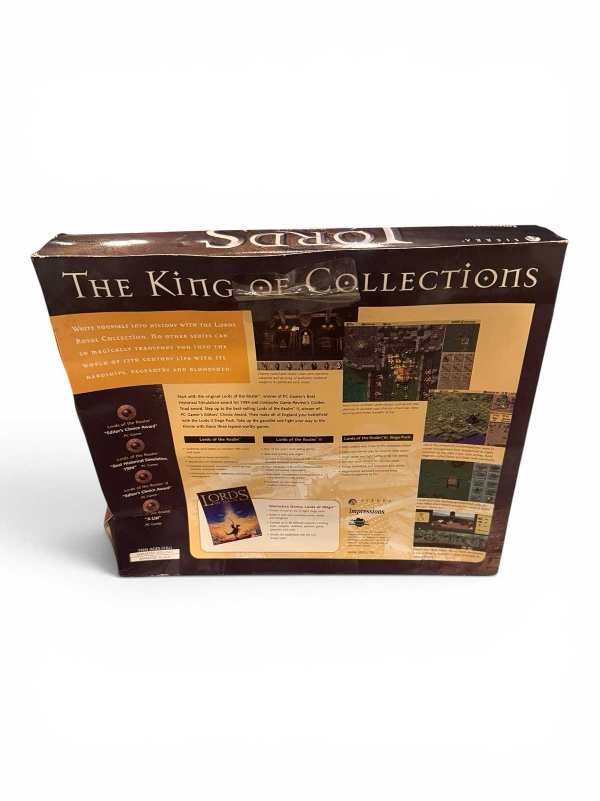 Lords of The Realm: Royal Collection Sierra PC 1997 Big Box Complete Open Box