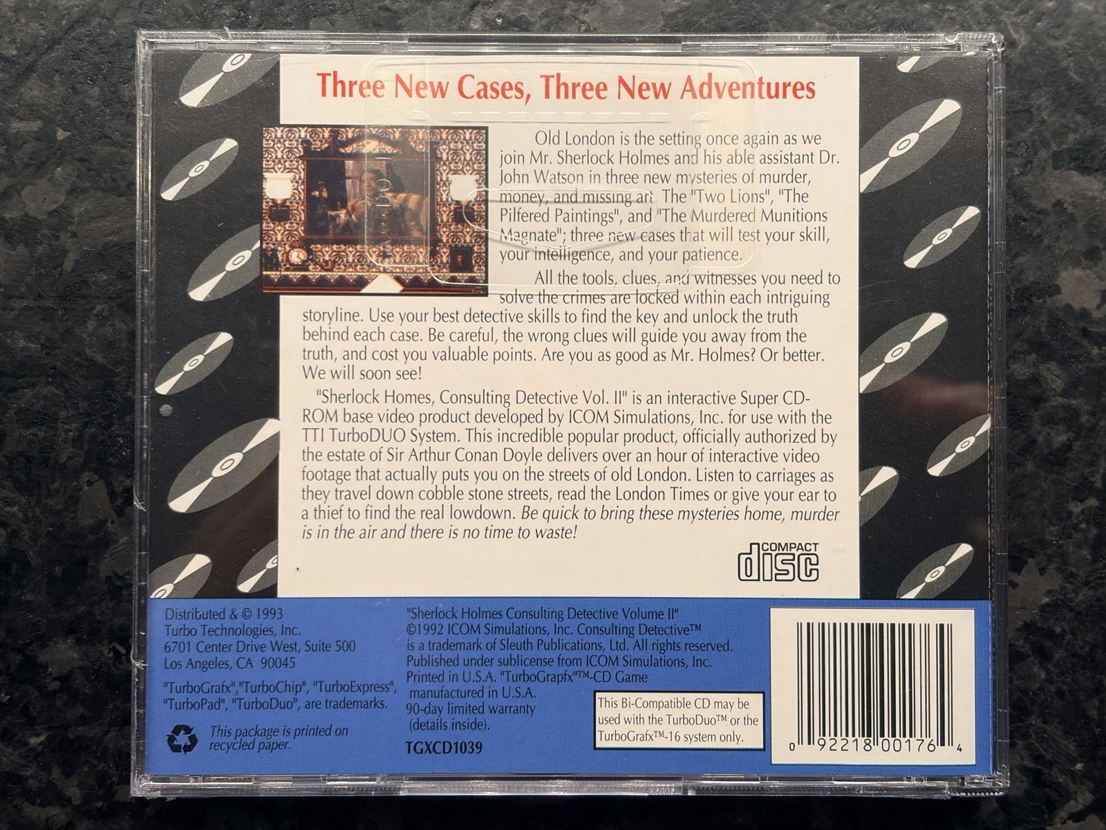 Sherlock Holmes Consulting Detective Volume 2 – TurboGrafx-16 CD TurboDuo – NEW!