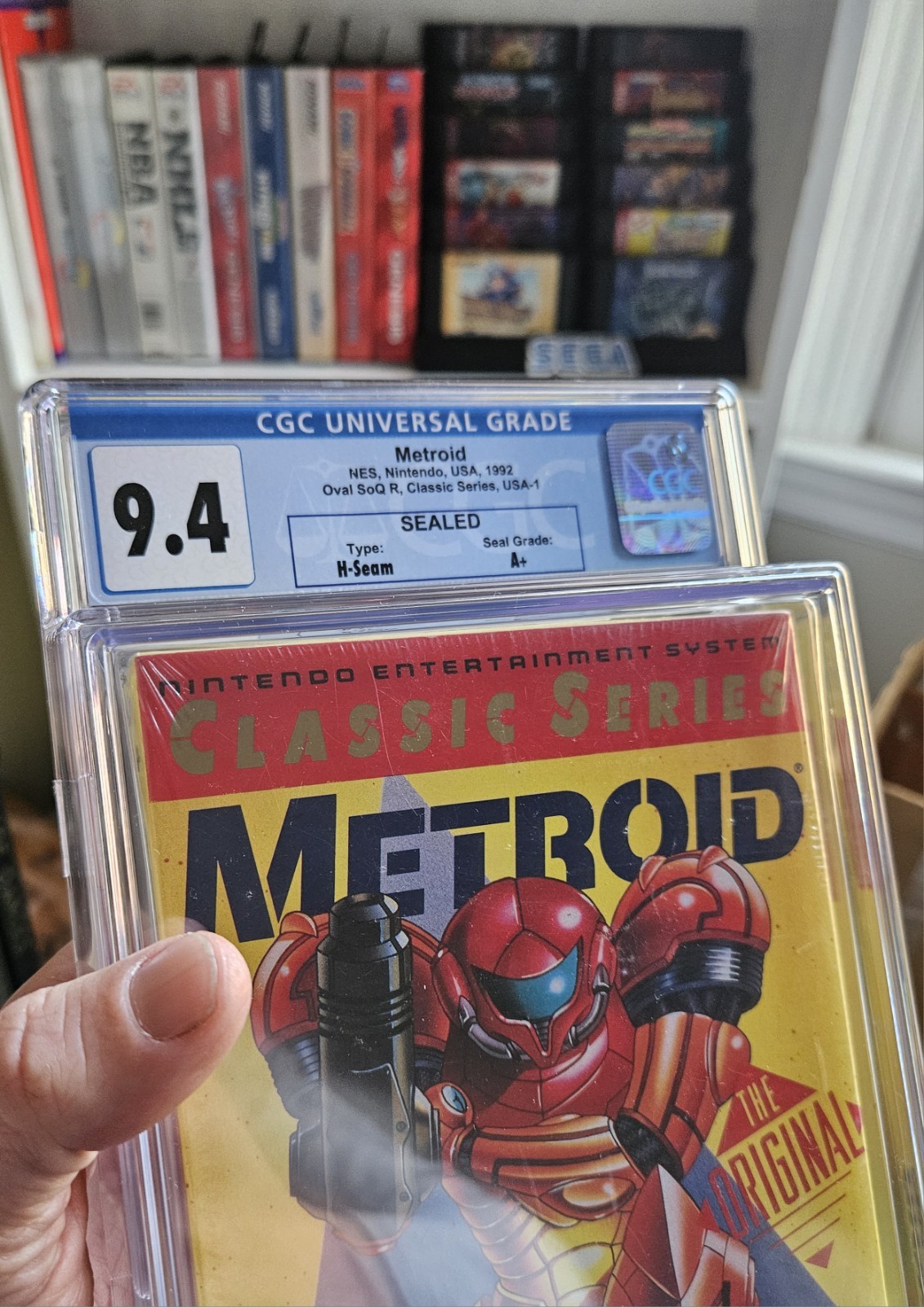 Metroid Yellow VARIANT 1992 (Oval SoQ R) Nintendo CGC 9.4 A+ NEW Sealed H Seam