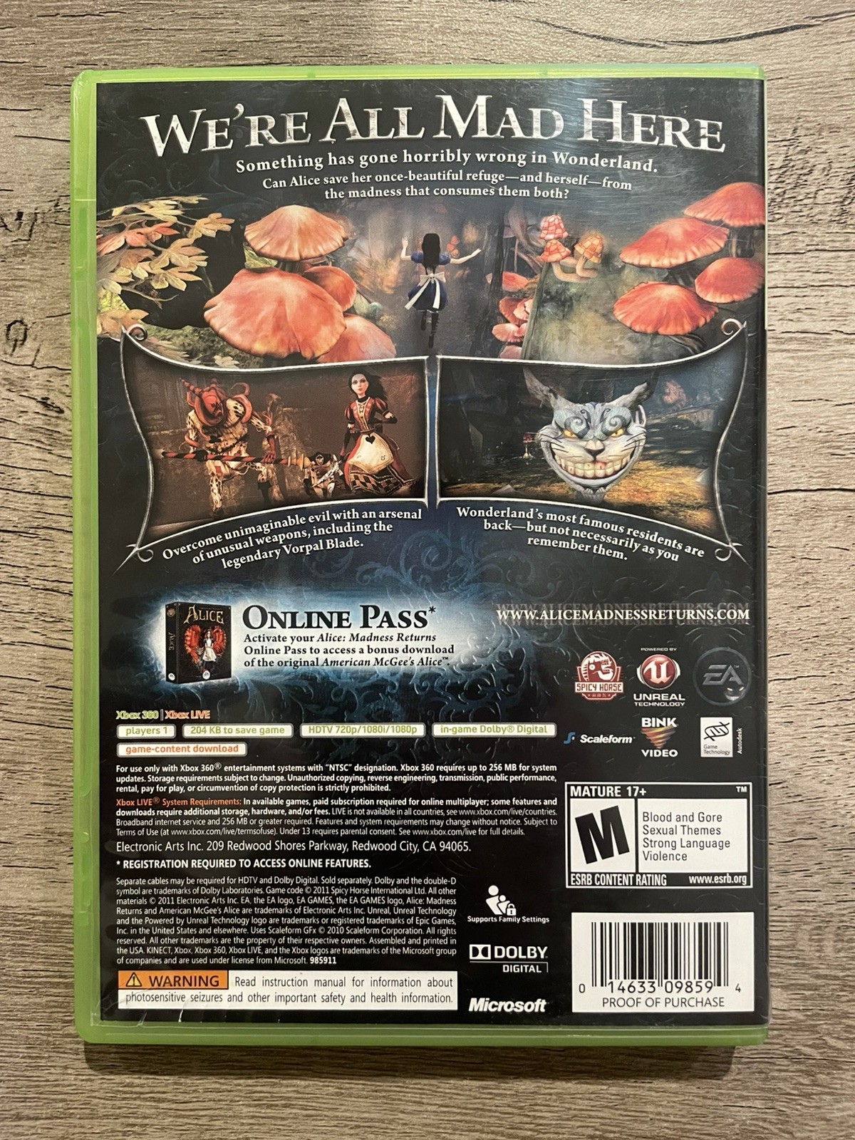 Alice: Madness Returns; CIB (Microsoft Xbox 360, 2011)