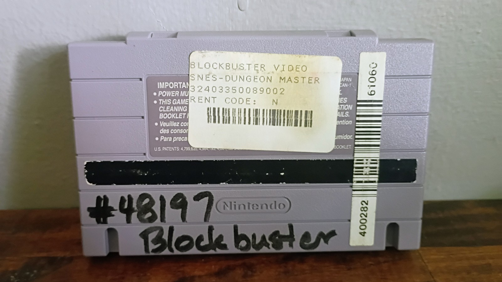 Dungeon Master SNES Super Nintendo Game Cartridge JVC Blockbuster SEE PICS